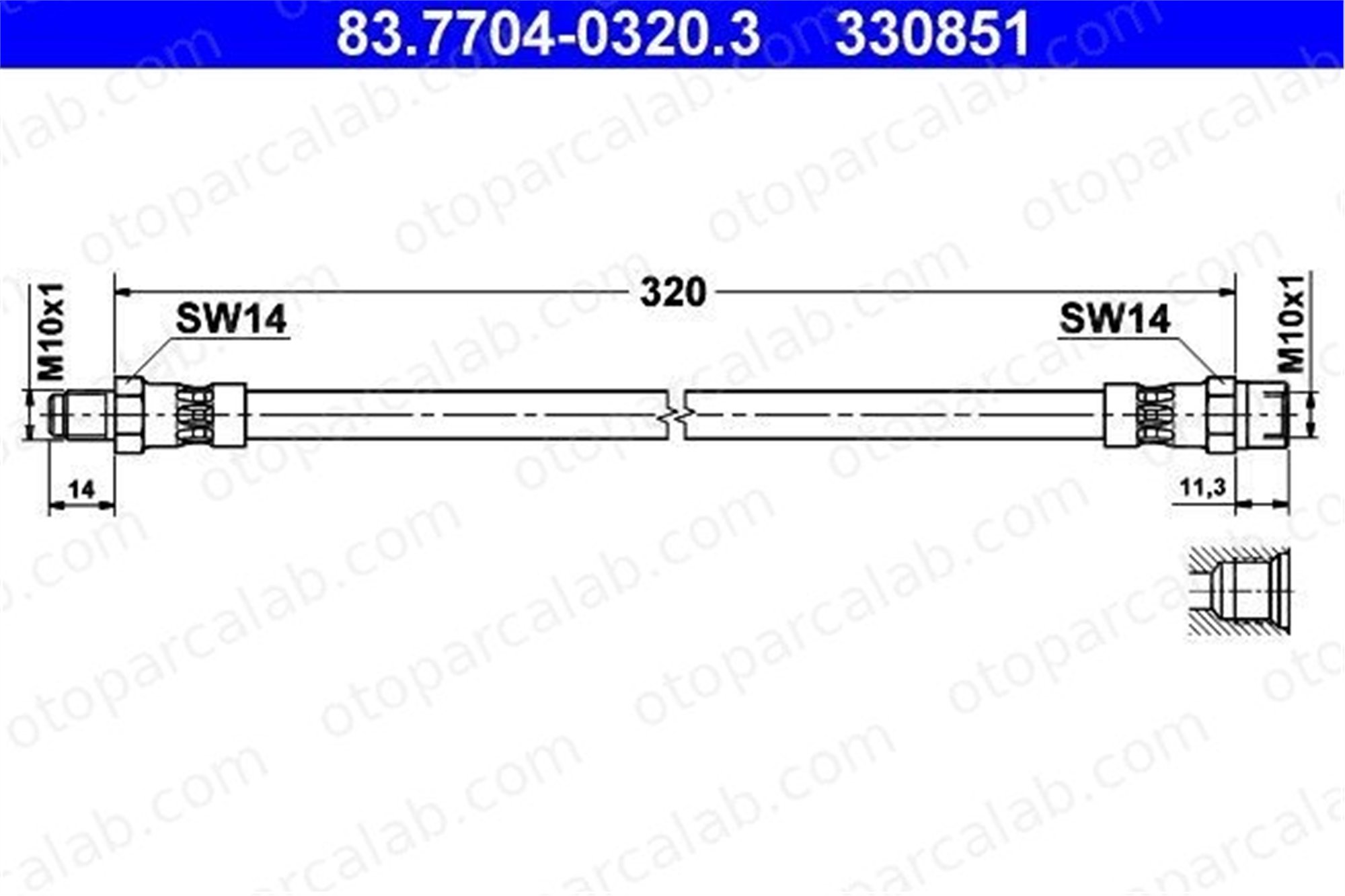 ATE 83.7704-0320.3 Fren Hortumu Arka Sağ veya Sol MERCEDES-BENZ PONTON COUPE A0004282935 1548454