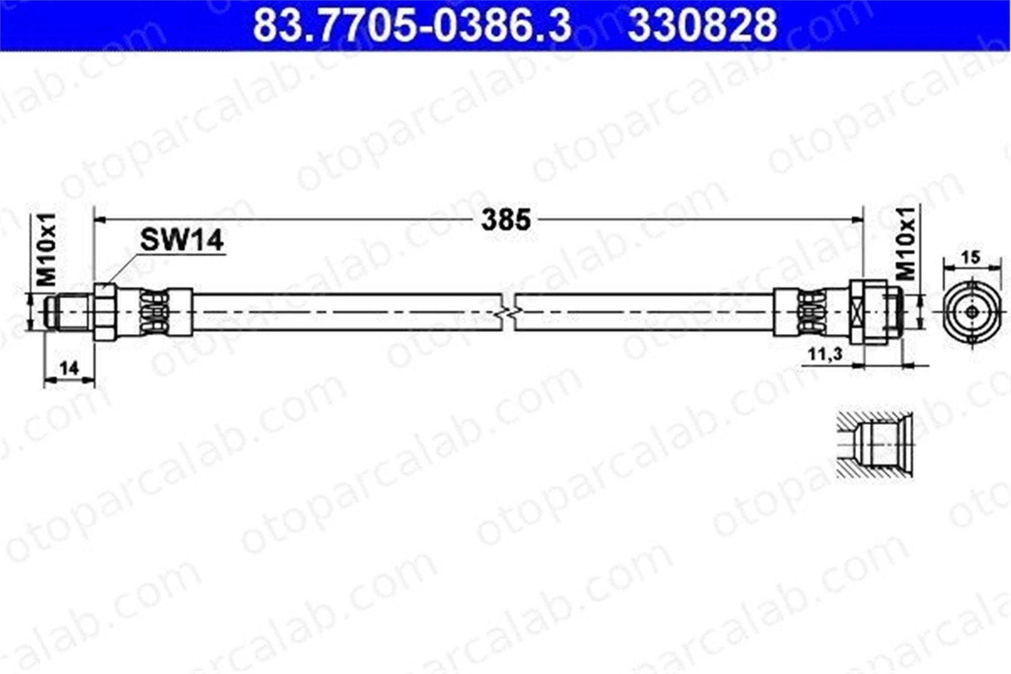 ATE 83.7705-0386.3 Fren Hortumu Ön Sağ veya Sol MERCEDES-BENZ C-SERISI C-SERISI T-Model A2044280435 2024280735
