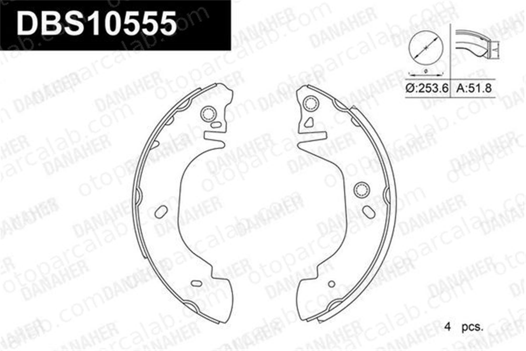 AXAM 03-01-01-3992 Fren Pabuçlu Balata Arka FORD TRANSIT Panelvan/Van TRANSIT Minibüs/Otobüs AM94VX2200A2B AX0301013992