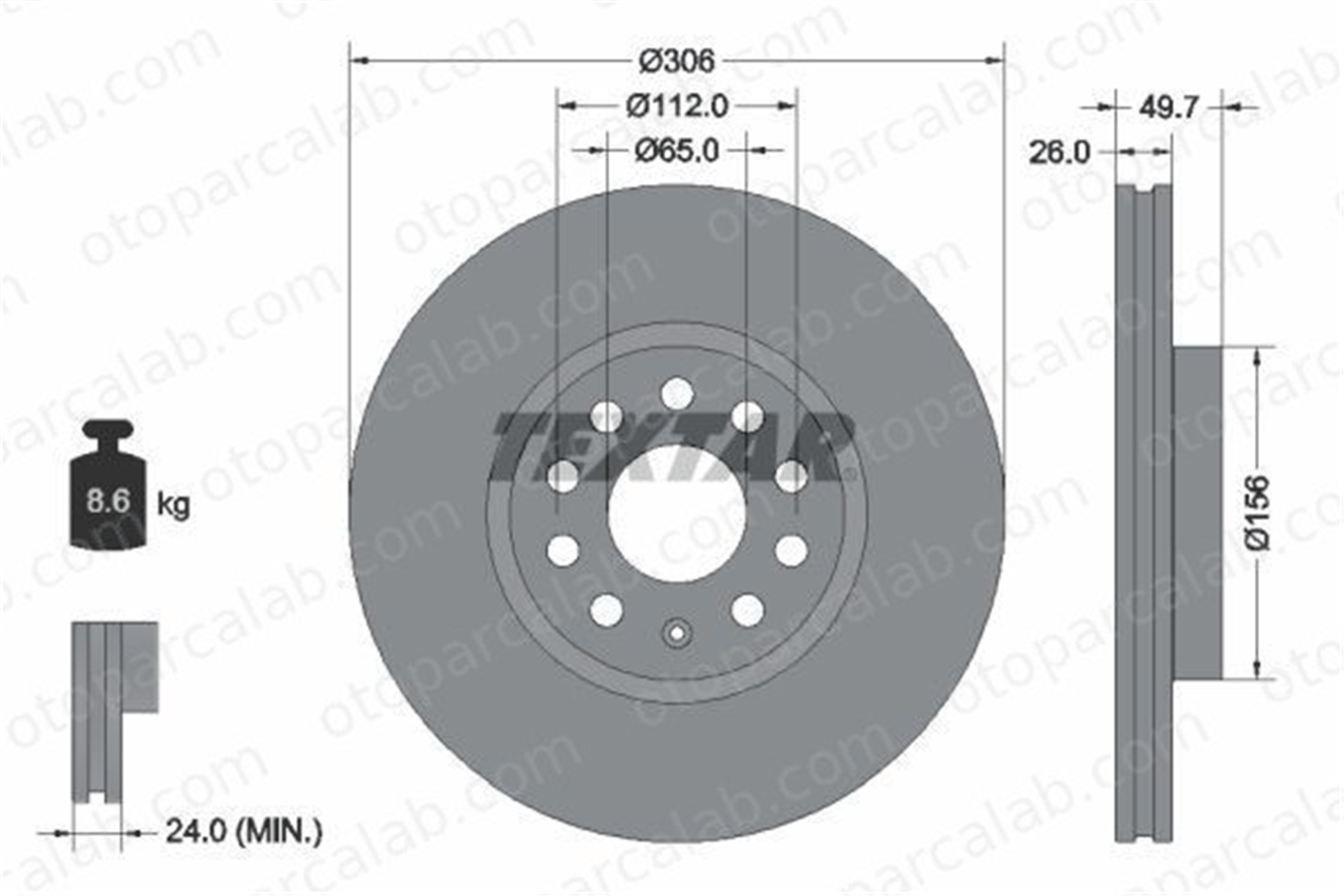 AYD 51555 Fren Disk Ayna Ön Sağ ve Sol SKODA OCTAVIA IV Combi SEAT LEON 5WA615301B 5WA615301