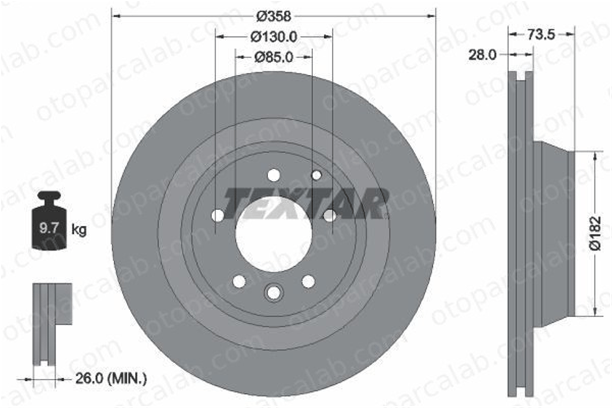 AYD 51600 Fren Disk Ayna Arka Sağ ve Sol PORSCHE CAYENNE AUDI Q7 95835240150 7L8615601