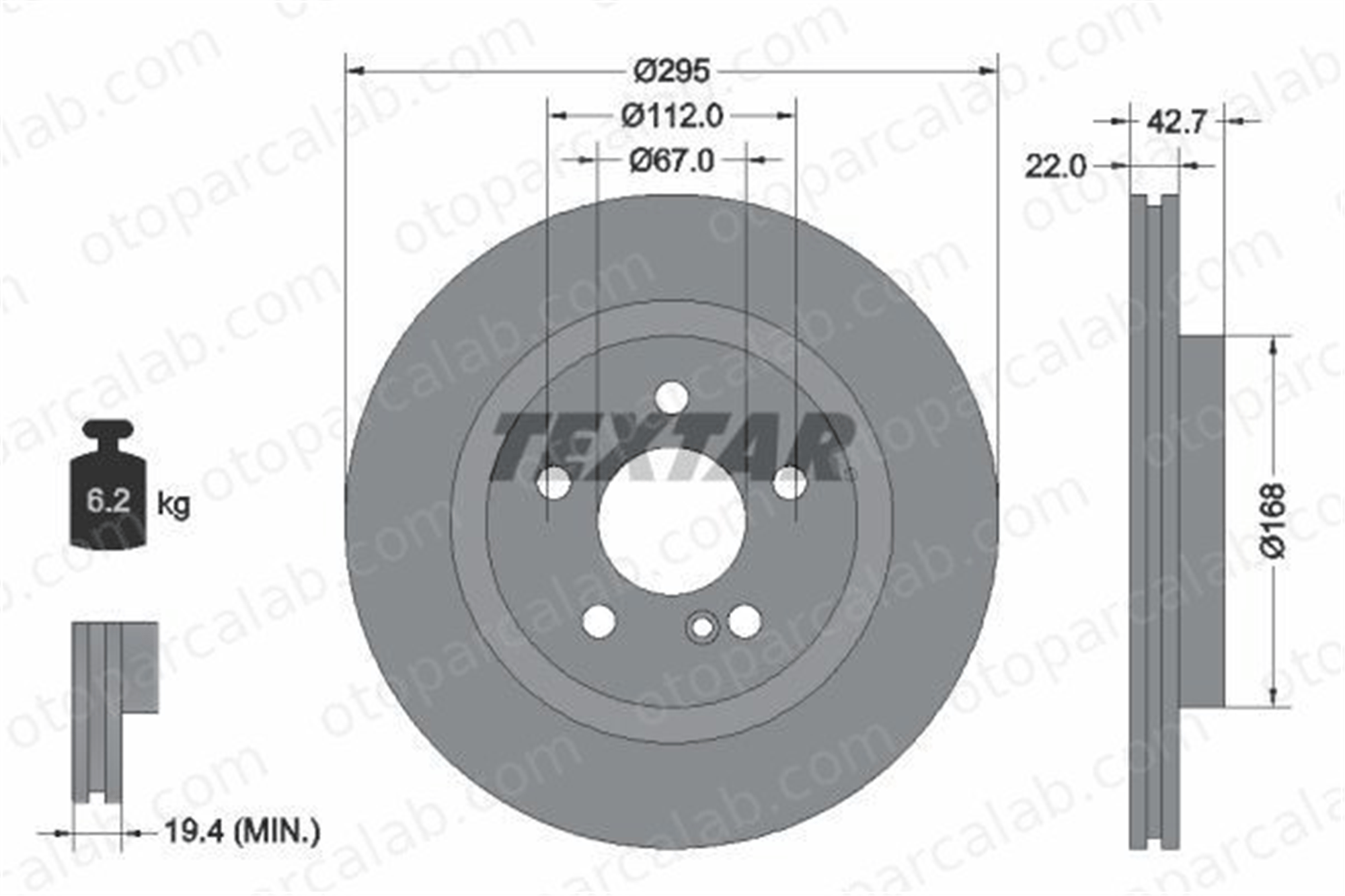 AYD 51625 Fren Disk Ayna Arka Sağ ve Sol MERCEDES-BENZ CLA Coupe CLA Shooting Brake 246423081207 432065DE0A