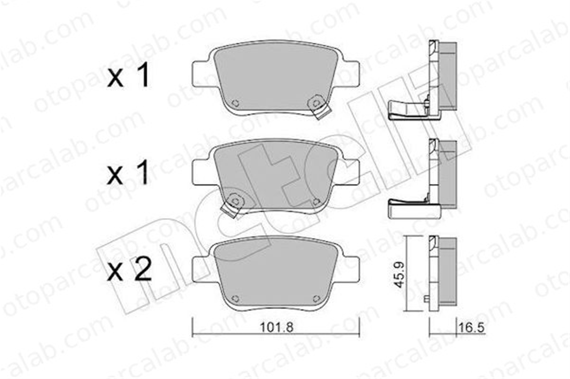 AYD 60179A Fren Disk Balata Arka TOYOTA AVENSIS AVENSIS Sedan 446605010 446558010