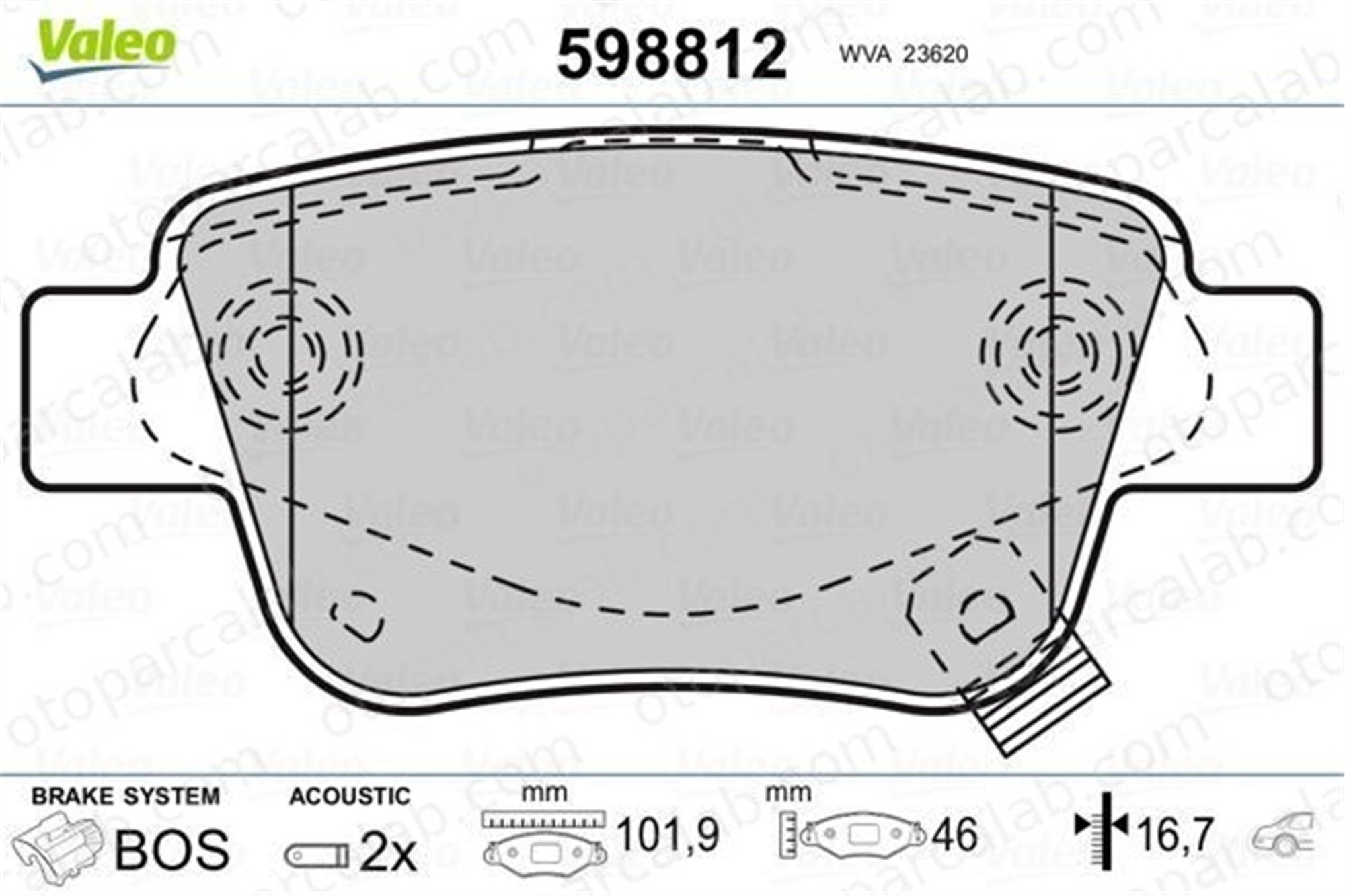 AYD 60179AA Fren Disk Balata Arka TOYOTA AVENSIS AVENSIS Sedan 4466YZZE2 446605010