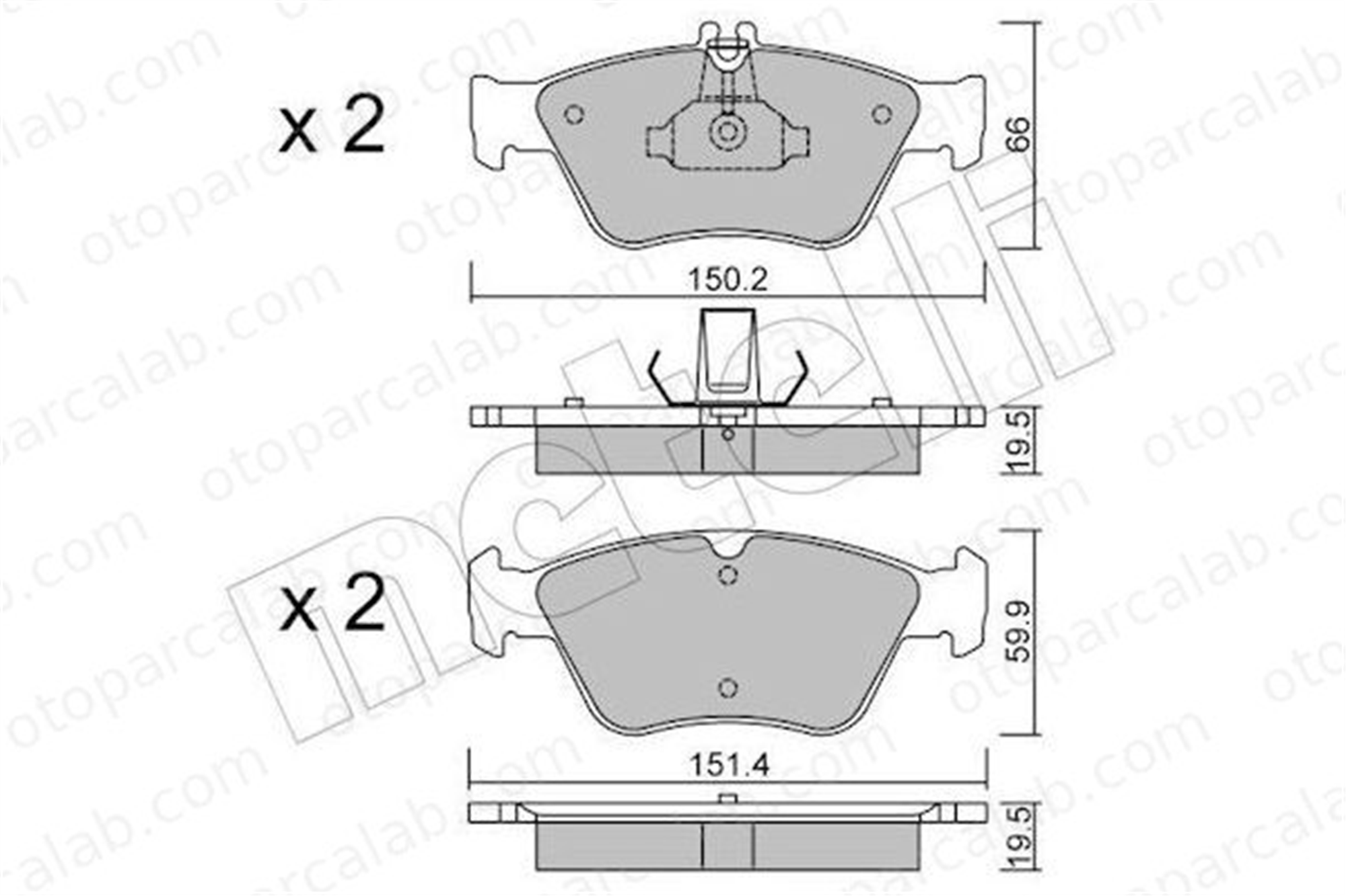 AYD 60200A Fren Disk Balata Ön MERCEDES-BENZ E-SERISI E-SERISI T-Model 24209620 24204420