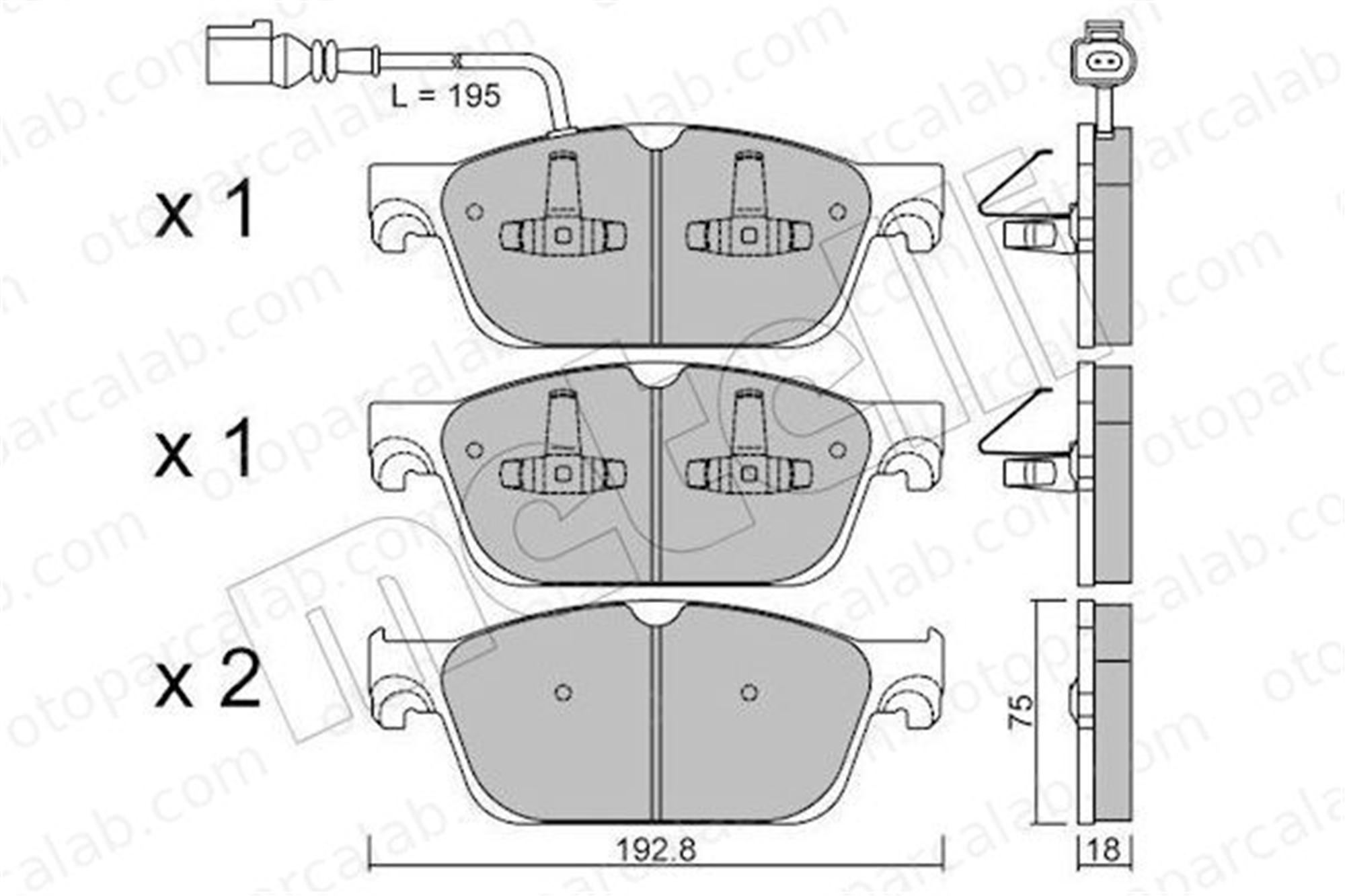 AYD 60229A Fren Disk Balata Ön VW MULTIVAN T6 TRANSPORTER T6 / CARAVELLE T6 Minibüs/Otobüs 7E0698151 7E0698151D