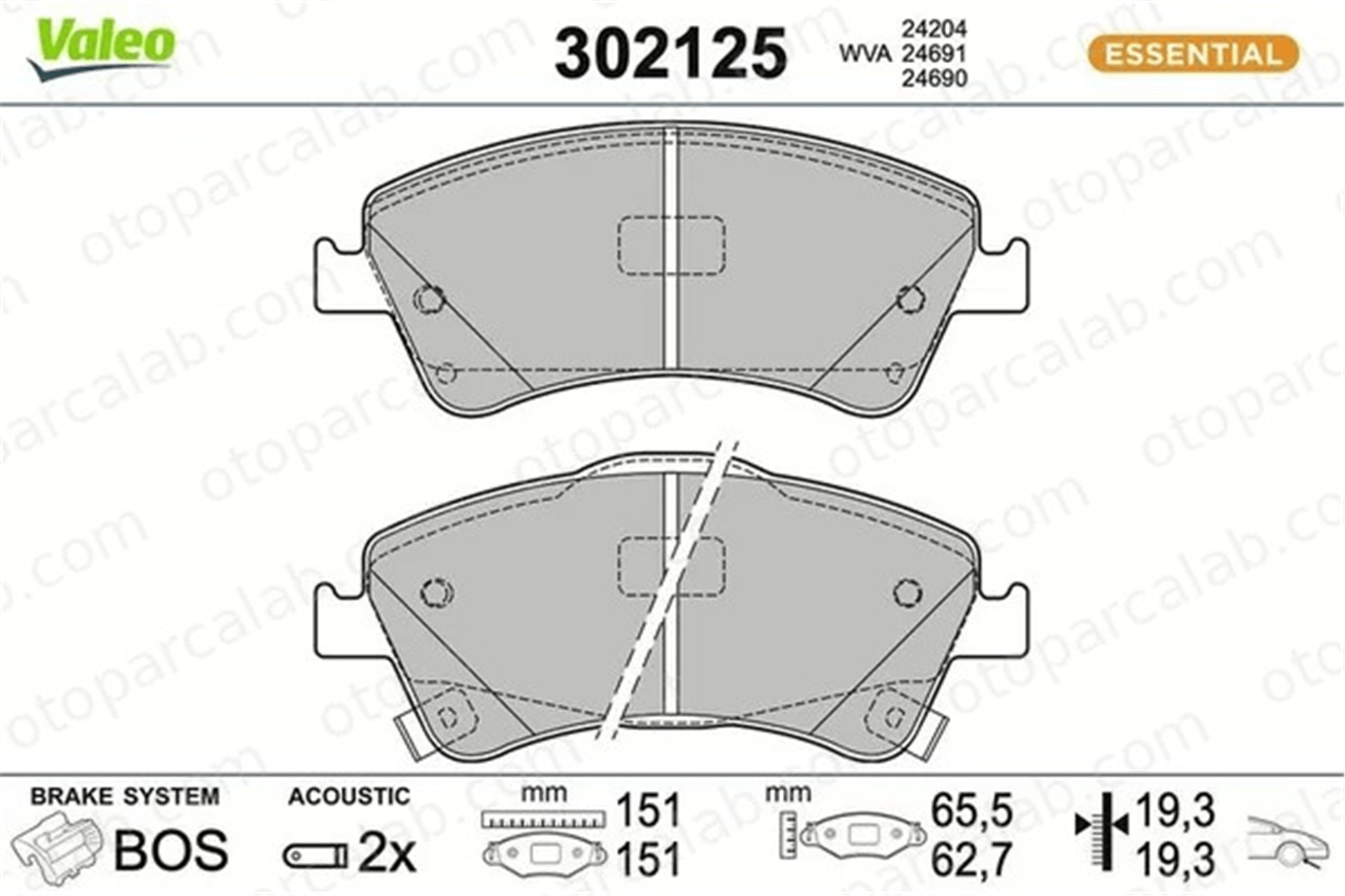 AYD 60245BA Fren Disk Balata Ön TOYOTA AVENSIS Station wagon AVENSIS Sedan 44650F010 446502280