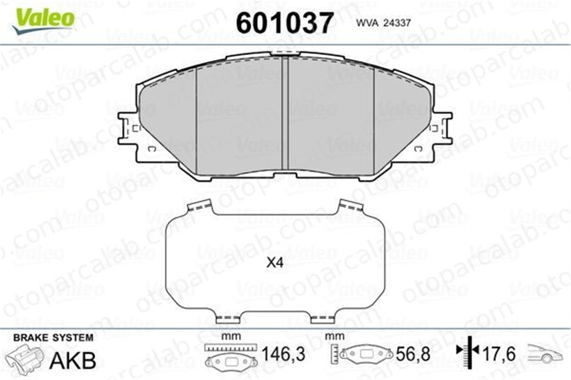 AYD 60288BA Fren Disk Balata Ön TOYOTA RAV 4 IV RAV 4 III 446542140 446502230