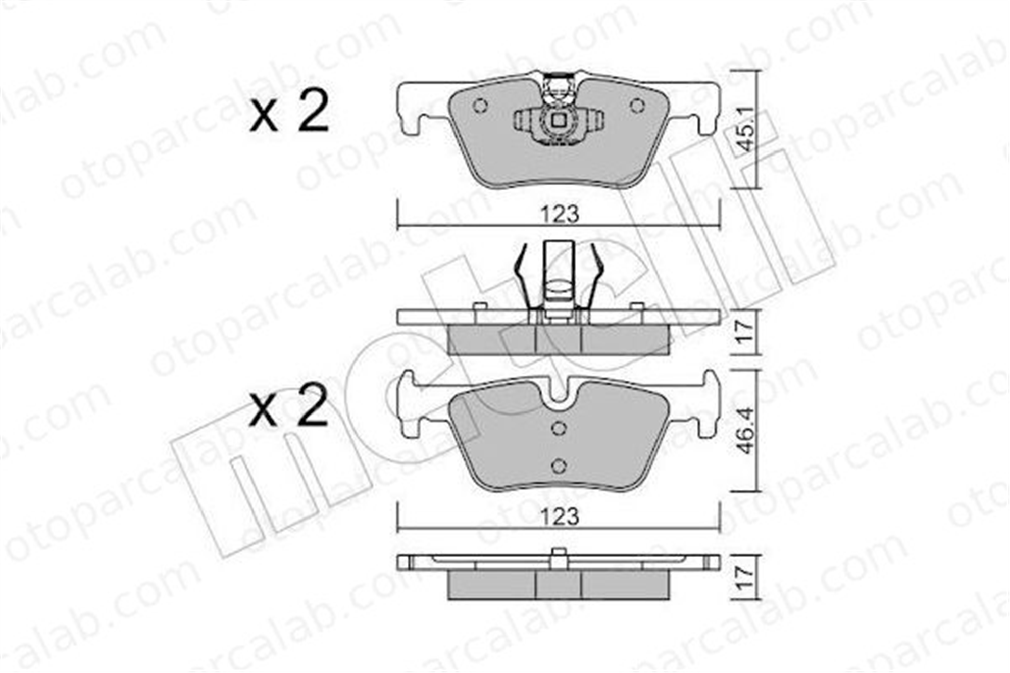 AYD 60312AA Fren Disk Balata Arka BMW 1 3 34206799809 34206873094