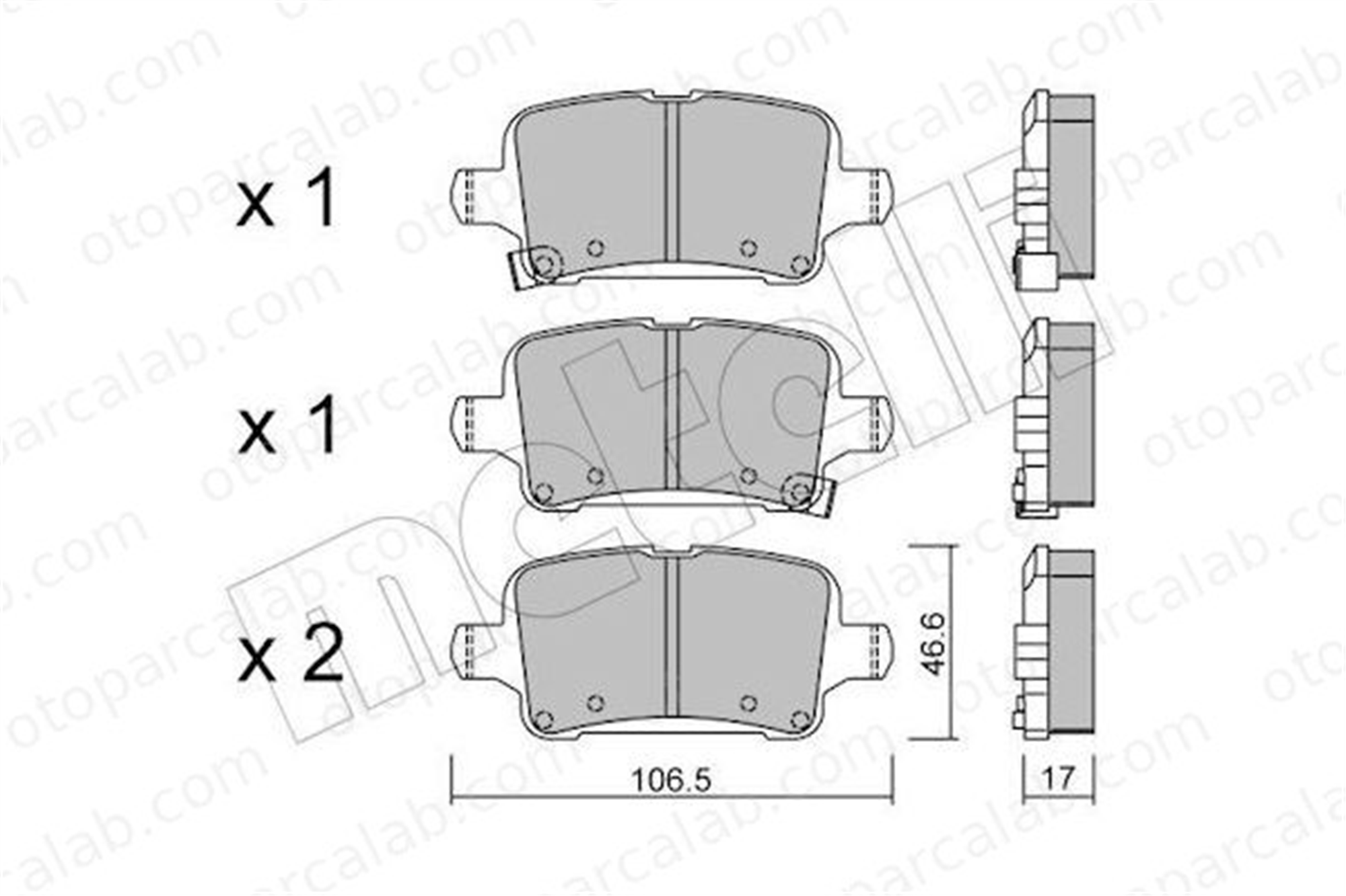 AYD 60421AA Fren Disk Balata Arka OPEL ASTRA K ASTRA K Sports Tourer 39037199 95526568