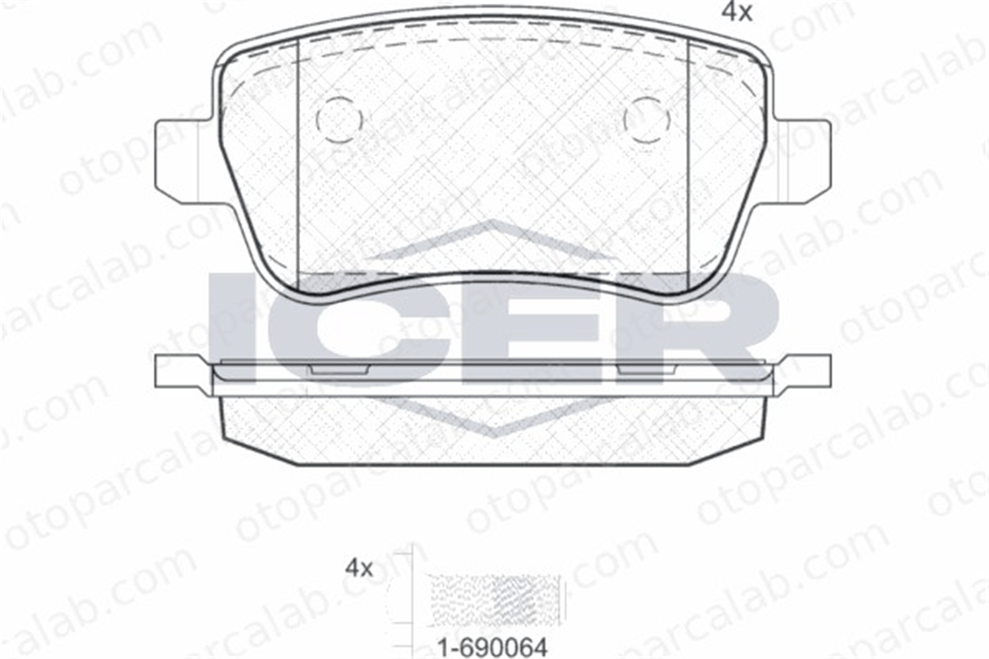 AYD 60545C Fren Disk Balata Arka FIAT CROMA 71772220 71772219