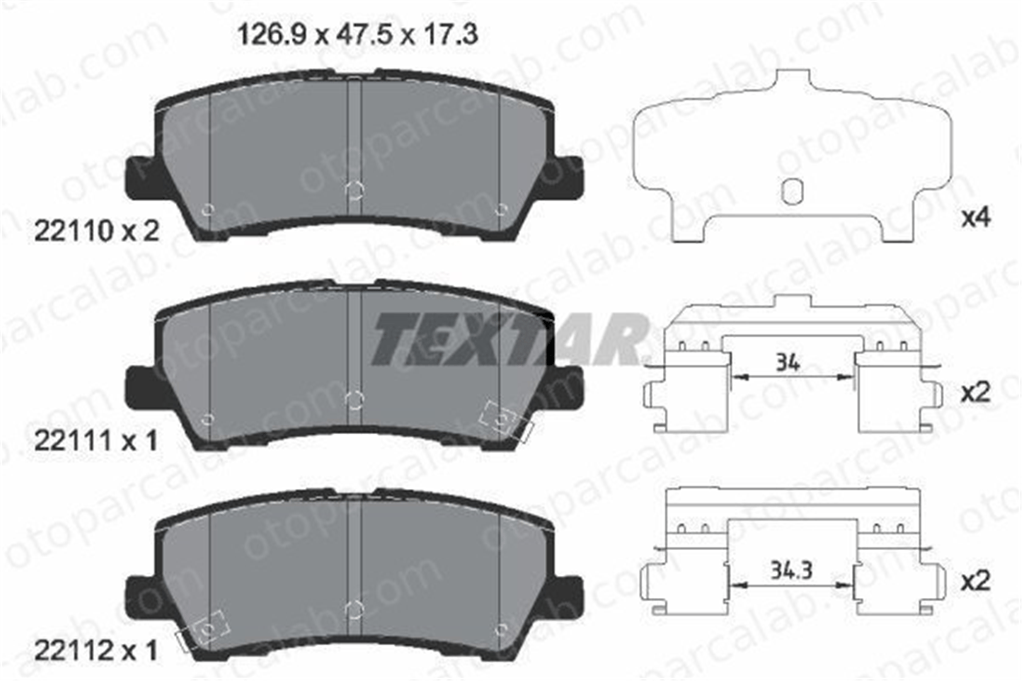 AYD 60693A Fren Disk Balata Arka FORD USA MUSTANG Coupe MUSTANG Convertible FR3C2M007AD 1936688