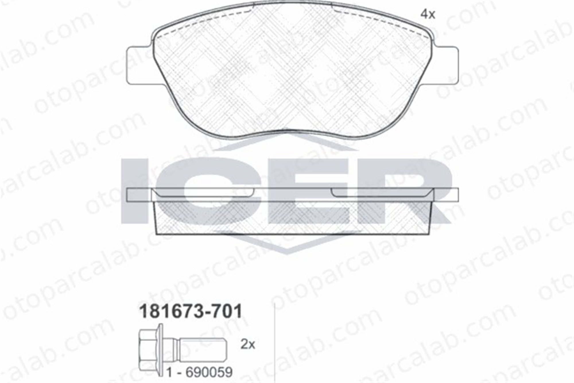 AYD 60850B Fren Disk Balata Ön FIAT DOBLO Kasa/büyük limuzin DOBLO MPV 68190118AA 77366528