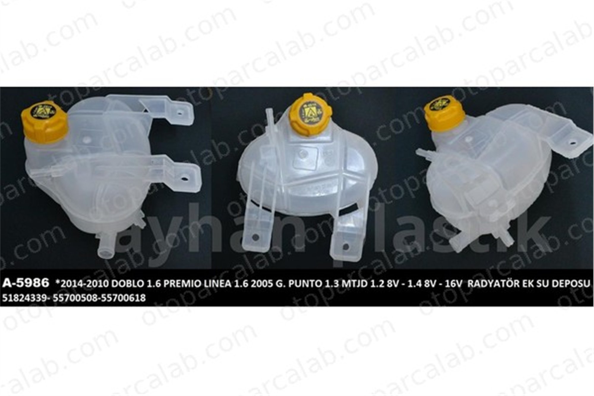 AYHAN OTO A5986 Radyatör Yedek Su Deposu FIAT PUNTO ALFA ROMEO MITO 55700508 55700618
