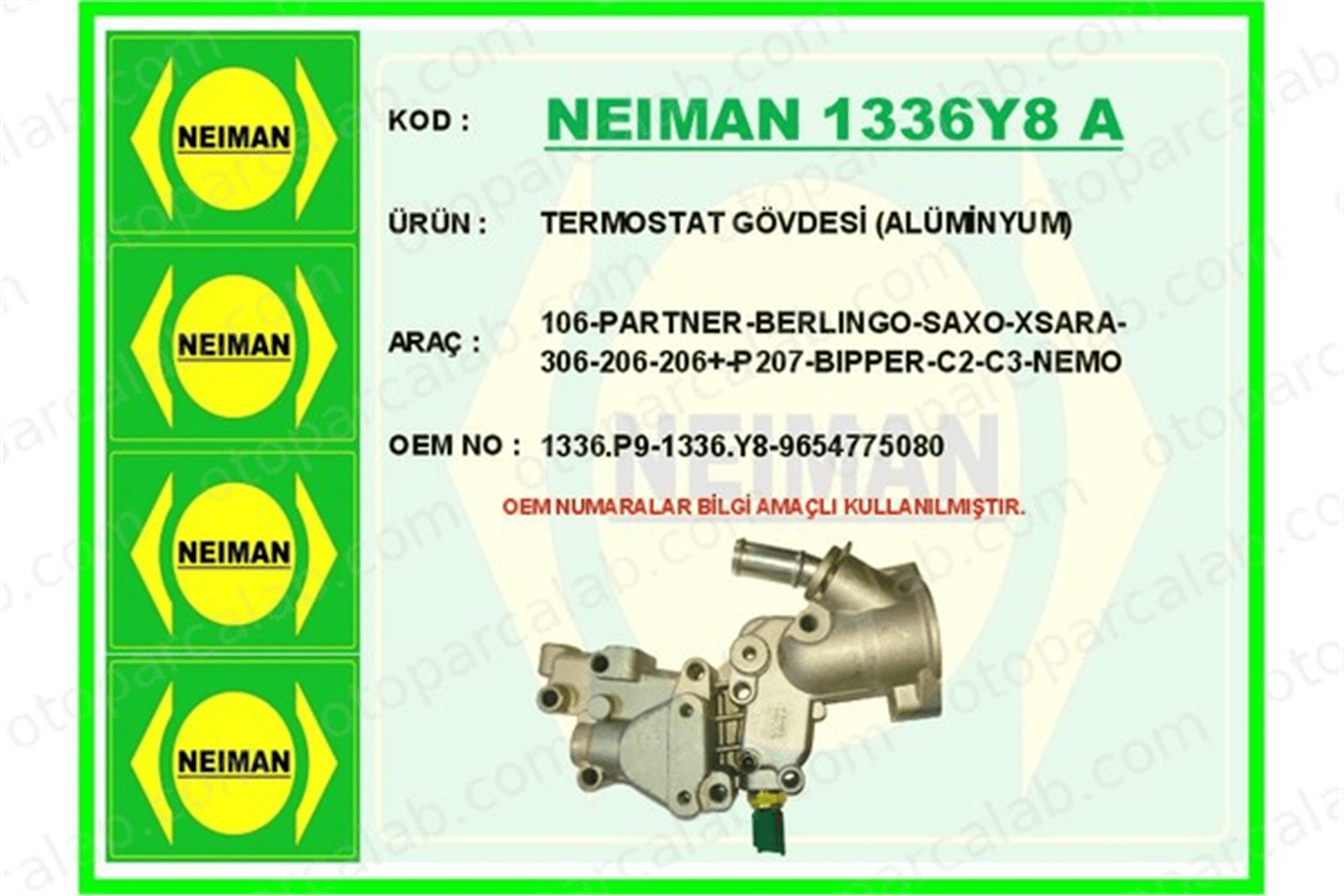 BESCHER 1336Y8A Termostat Gövdesi PEUGEOT 206 Hatchback CITROËN BERLINGO / BERLINGO FIRST Kasa/büyük limuzin 1336P9 1336Y8