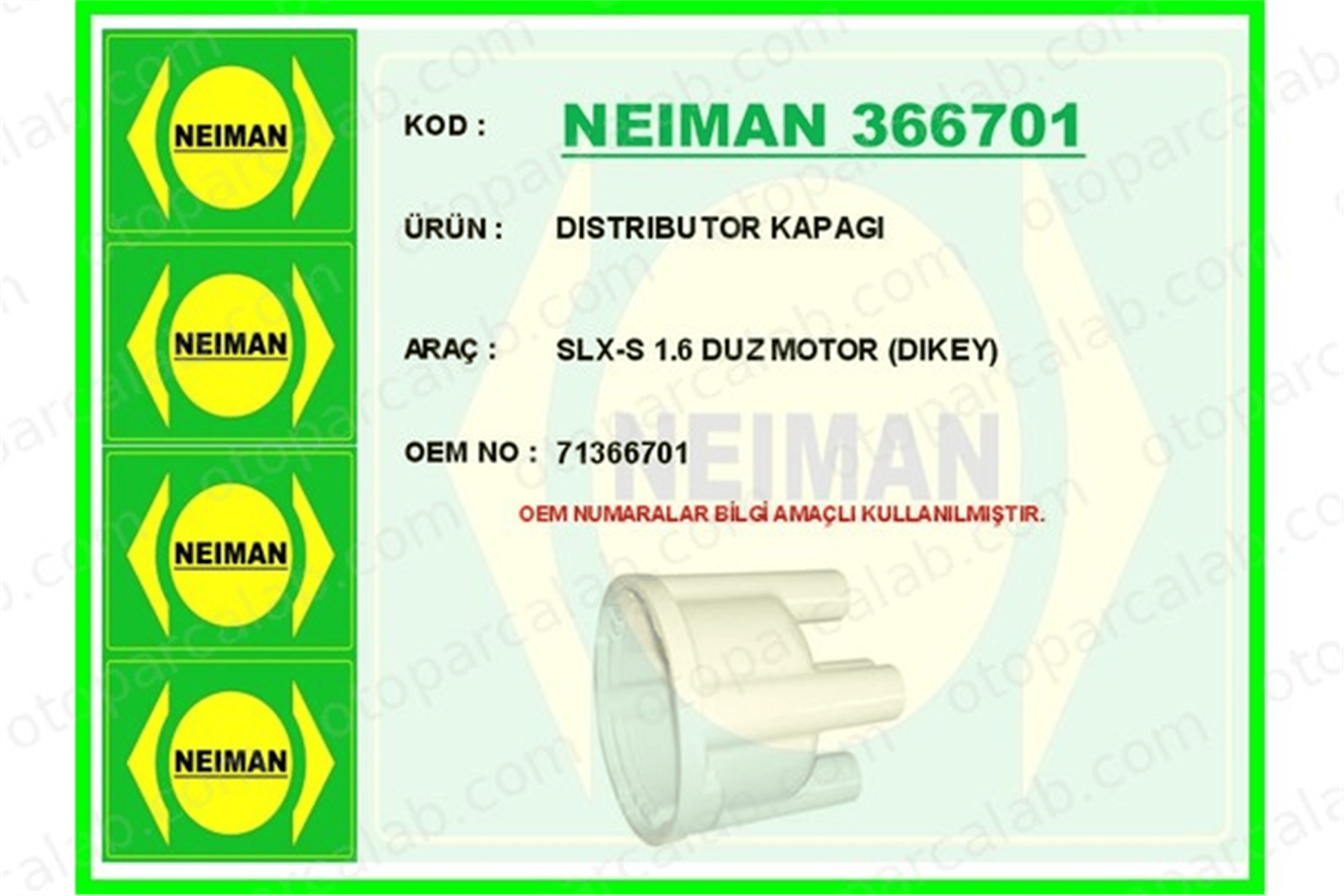 BESCHER 366701 Distribütör Kapağı 71366701
