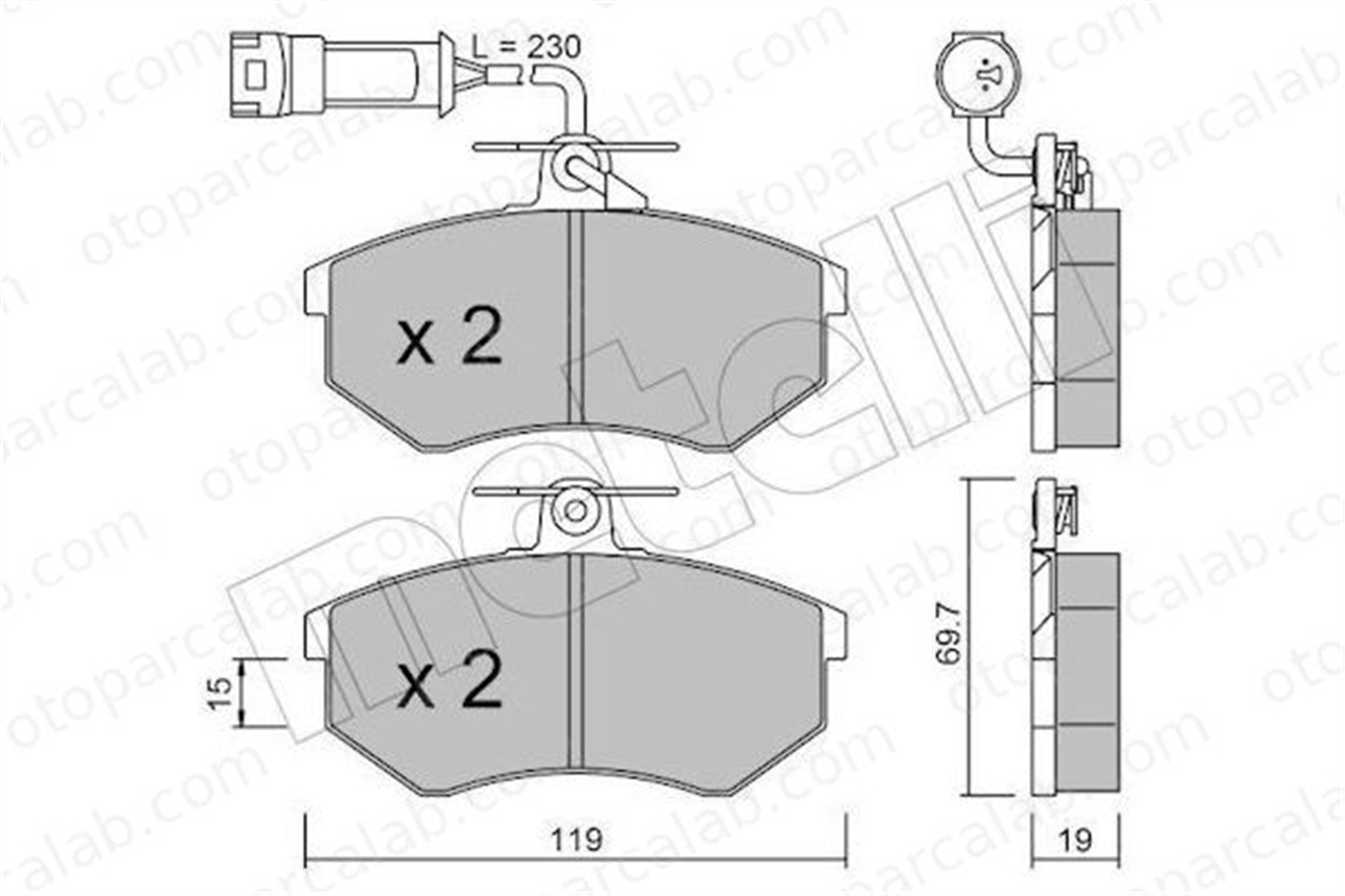 BESER 3650 Fren Disk Balata Ön BEŞER 3650 AUDI 100 C3 Sedan 100 C3 Avant 443698151K 8A0698151A