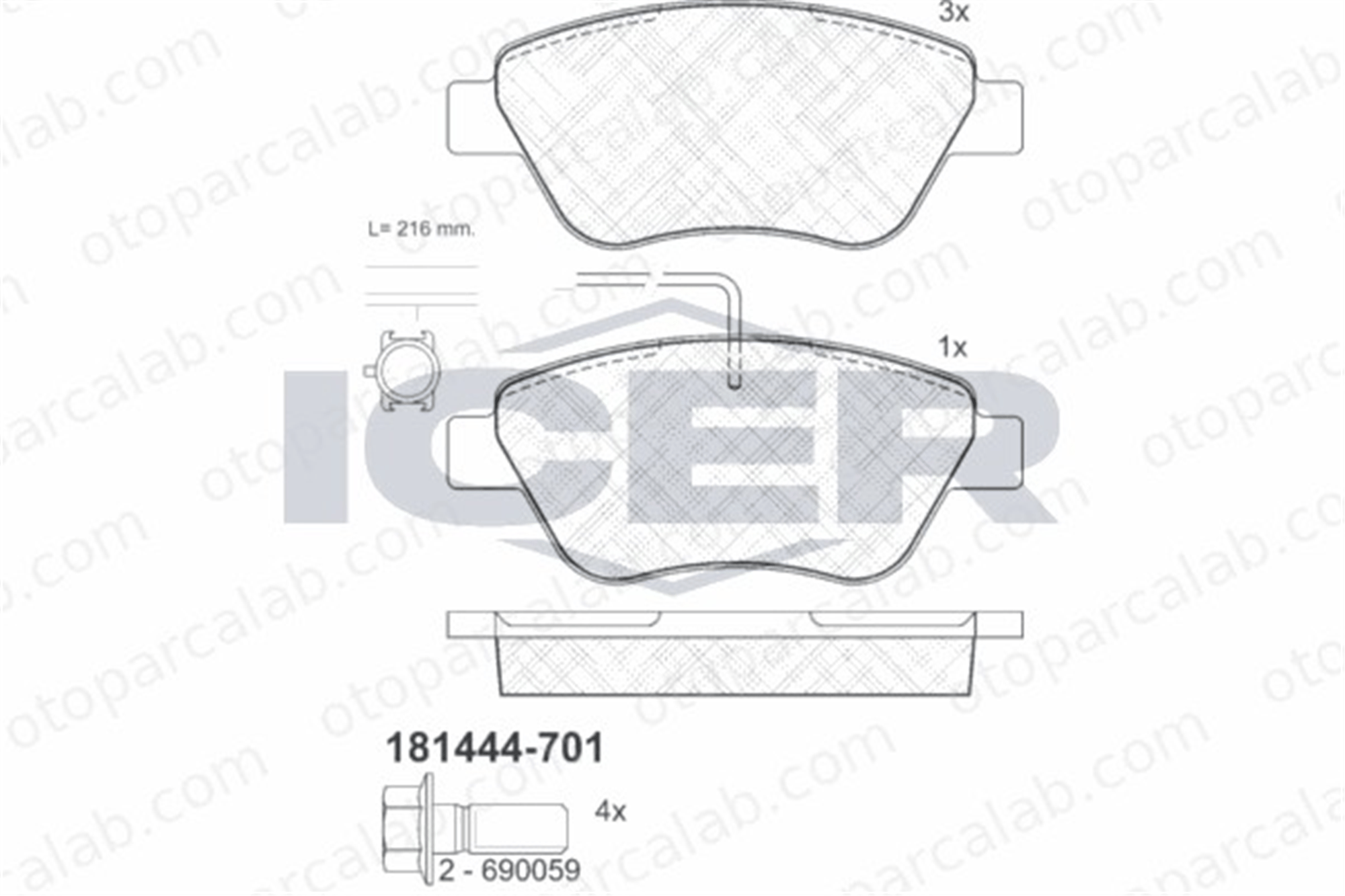 BESER 3826 Fren Disk Balata Ön BEŞER 3826 FIAT DOBLO Kasa/büyük limuzin DOBLO MPV 71752983 71754802