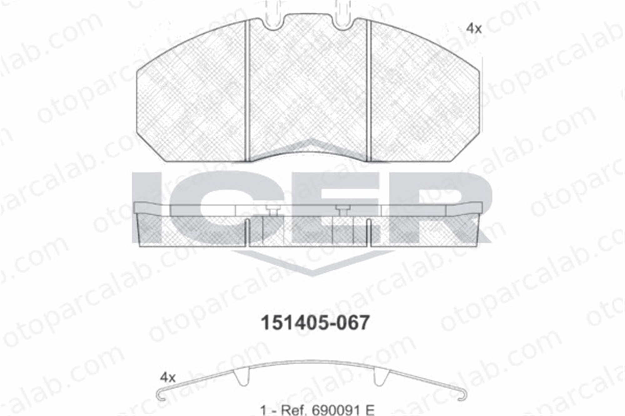 BESER 3828/3 Fren Disk Balata Ön BEŞER 3828/3 MAN F90 TGS I 5001855646 299068