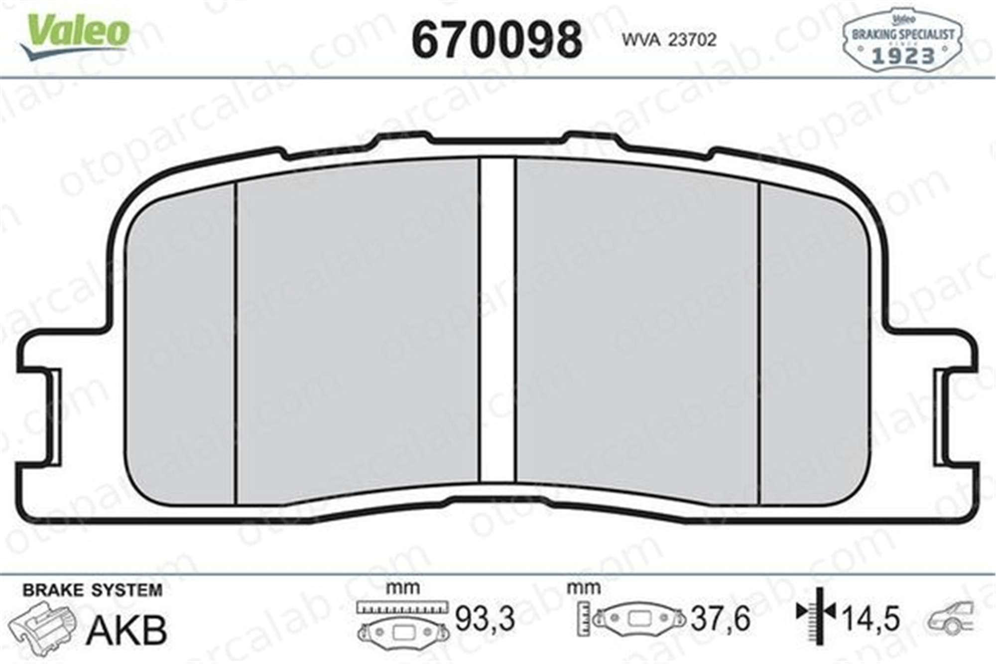 BESER 3911 Fren Disk Balata Arka BEŞER 3911 TOYOTA CAMRY Sedan 446633090 446633100