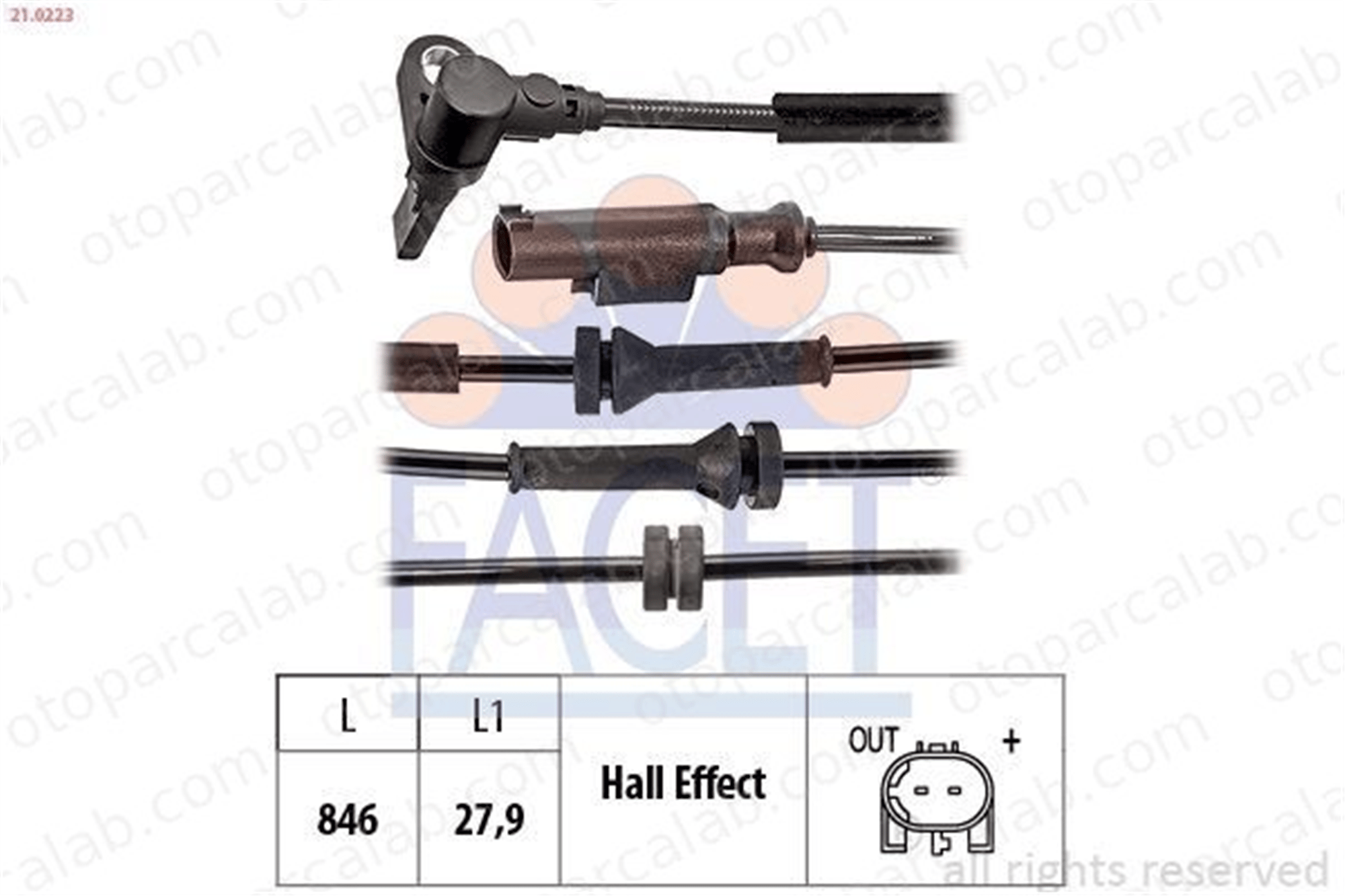 BITAPART BFI379033 Abs Sensörü Ön Sağ veya Sol FIAT TIPO Hatchback TIPO Station wagon 51986775 52070364