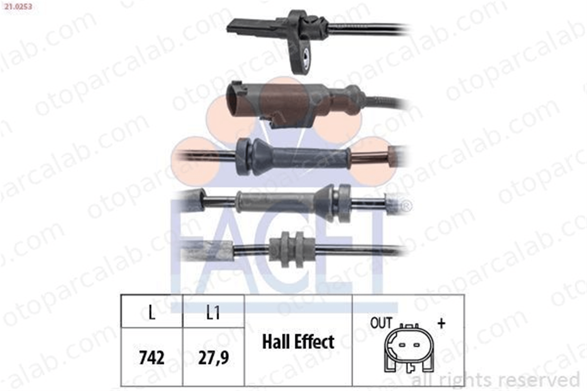 BITAPART BFI379034 Abs Sensörü Arka Sağ veya Sol FIAT TIPO Hatchback TIPO Station wagon 51986776