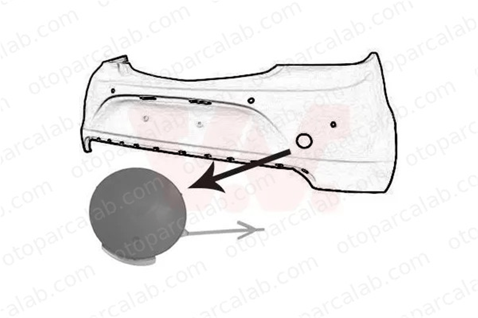 BITAPART BOP309059 Tampon Çeki Demir Kapağı Arka OPEL INSIGNIA A INSIGNIA A Sedan 1405191 23106815