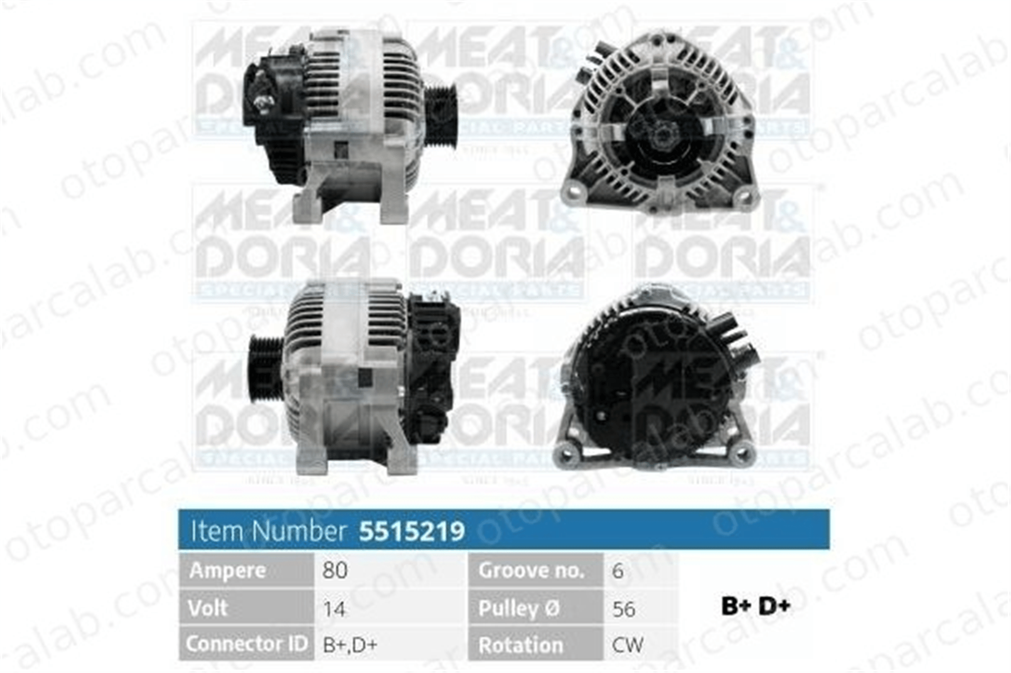 BITAPART BPE371004 Alternatör CITROËN JUMPY PEUGEOT 206 Hatchback 57054W 9622410580