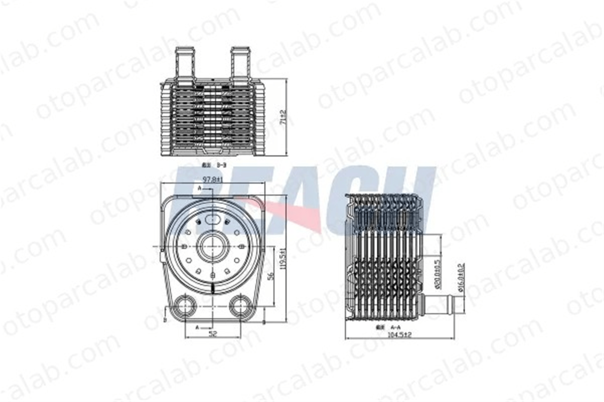 BITAPART BVO240001 Motor Yağ Soğutucu VW PASSAT B6 Variant AUDI A3 38117021C 38117021A