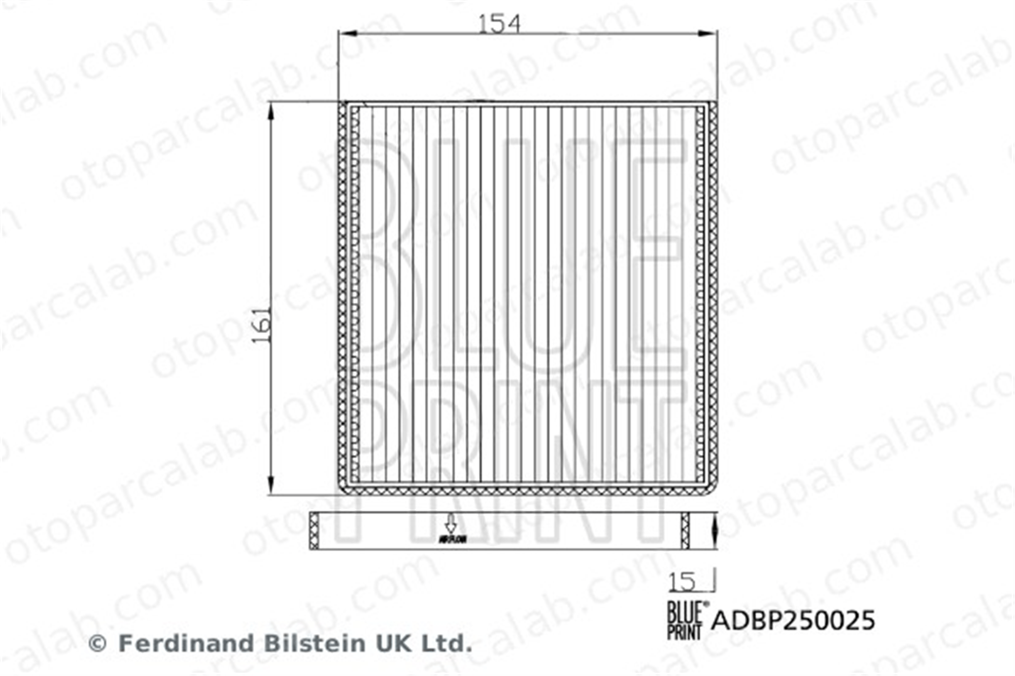 BLUE PRINT ADBP250025 Polen Filtresi HYUNDAI H100 Platform şasi 971334F010 971334F000