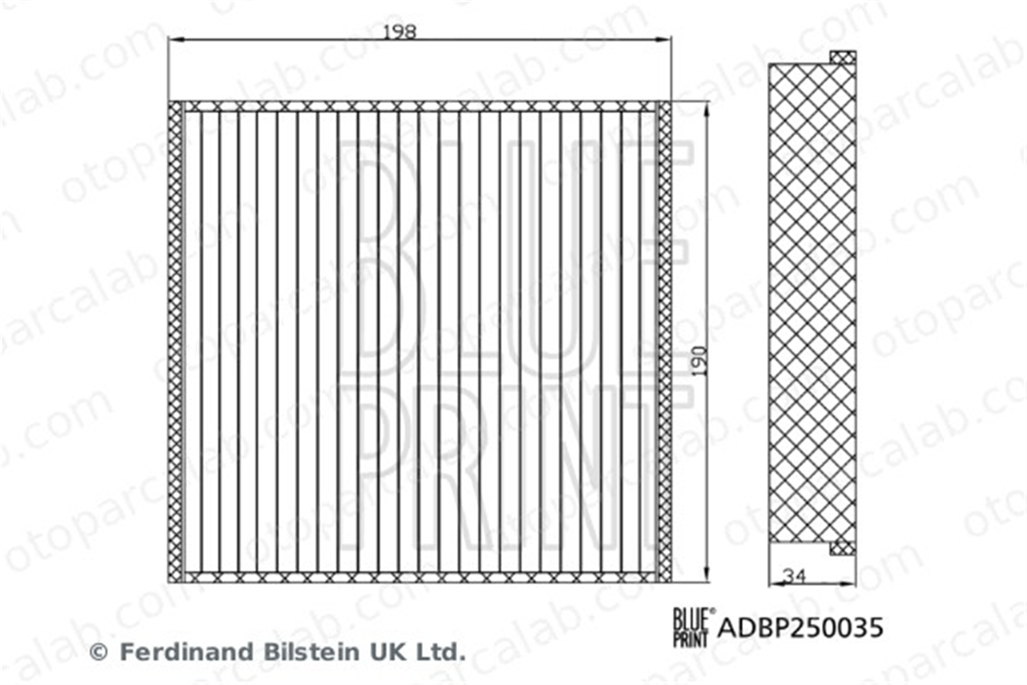 BLUE PRINT ADBP250035 Polen Filtresi MERCEDES-BENZ GLE GLE Coupe A1678350200 1678350200