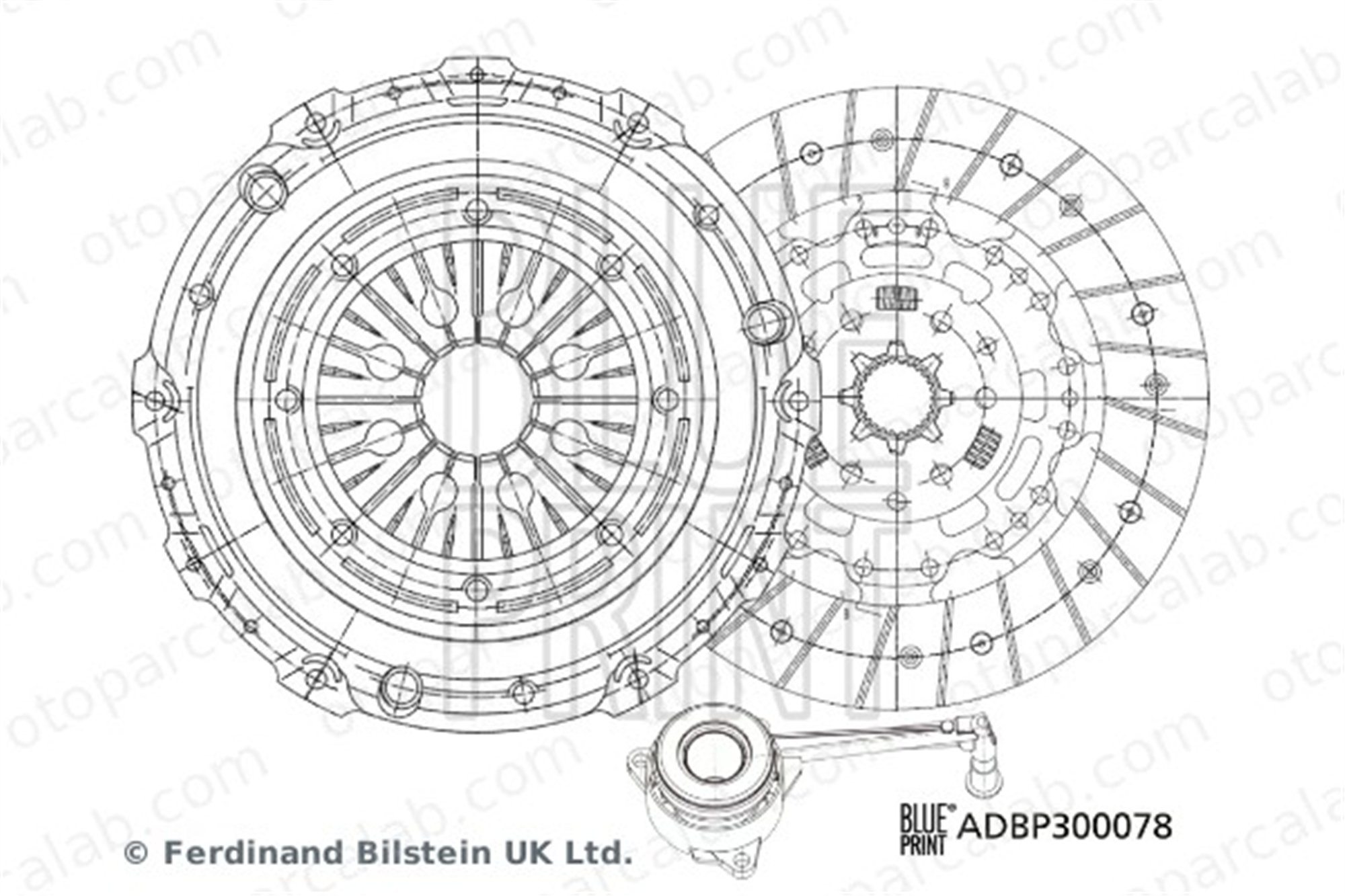 BLUE PRINT ADBP300078 Debriyaj Seti VW MULTIVAN T5 TRANSPORTER T5 Minibüs/Otobüs 70141015Q 070141015Q
