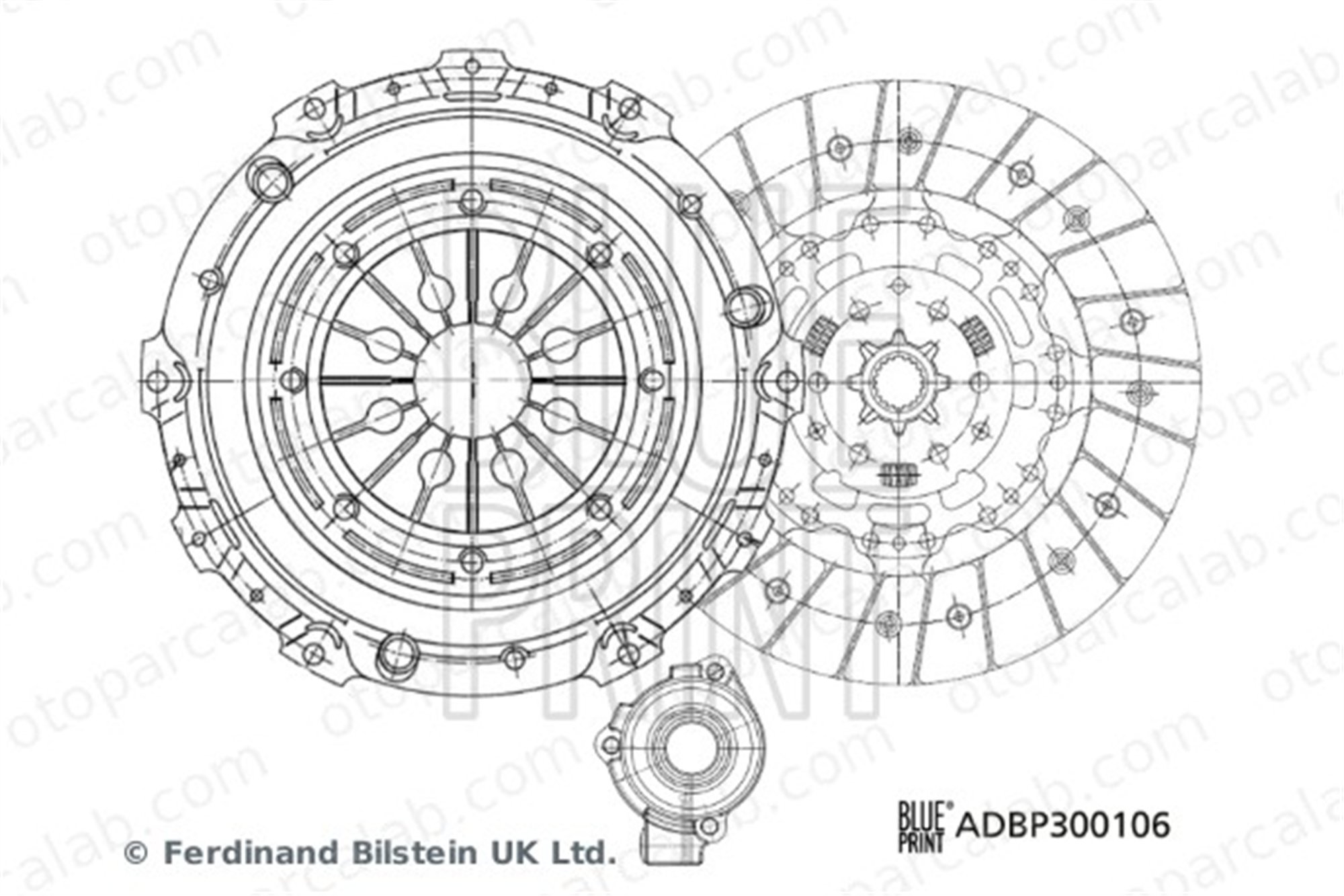 BLUE PRINT ADBP300106 Debriyaj Seti SAAB 9-3 9-3 Station wagon 24422064S1 24422064
