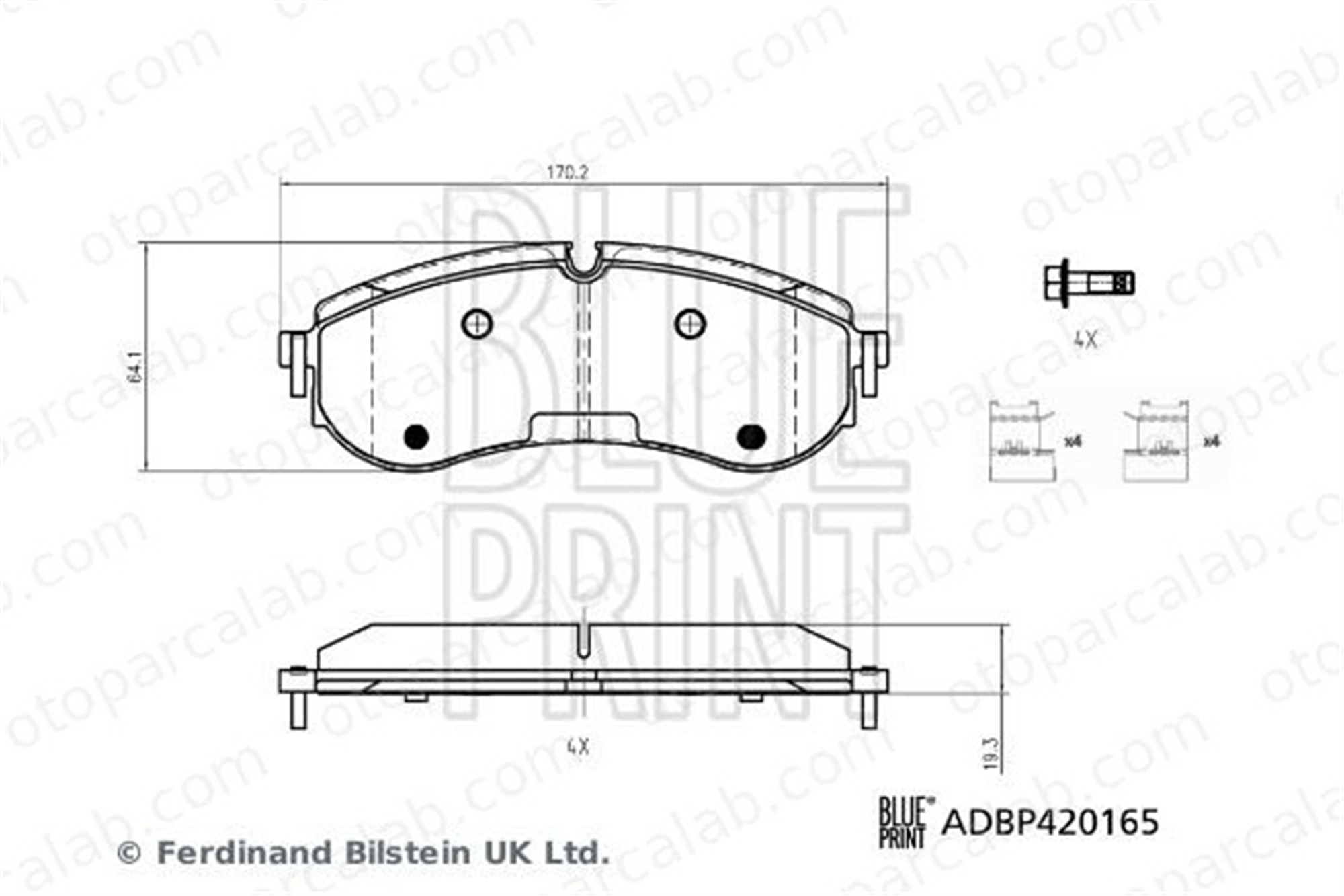 BLUE PRINT ADBP420165 Fren Disk Balata Ön VW CRAFTER Panelvan/Van CRAFTER Platform şasi 2N0698451A 65508206007