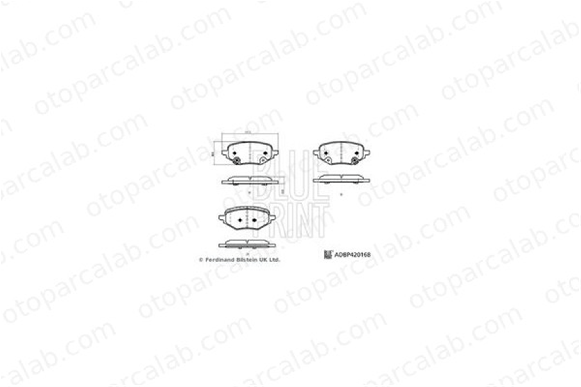 BLUE PRINT ADBP420168 Fren Disk Balata Arka AUDI A6 C5 Avant A6 C5 10347032 10489774
