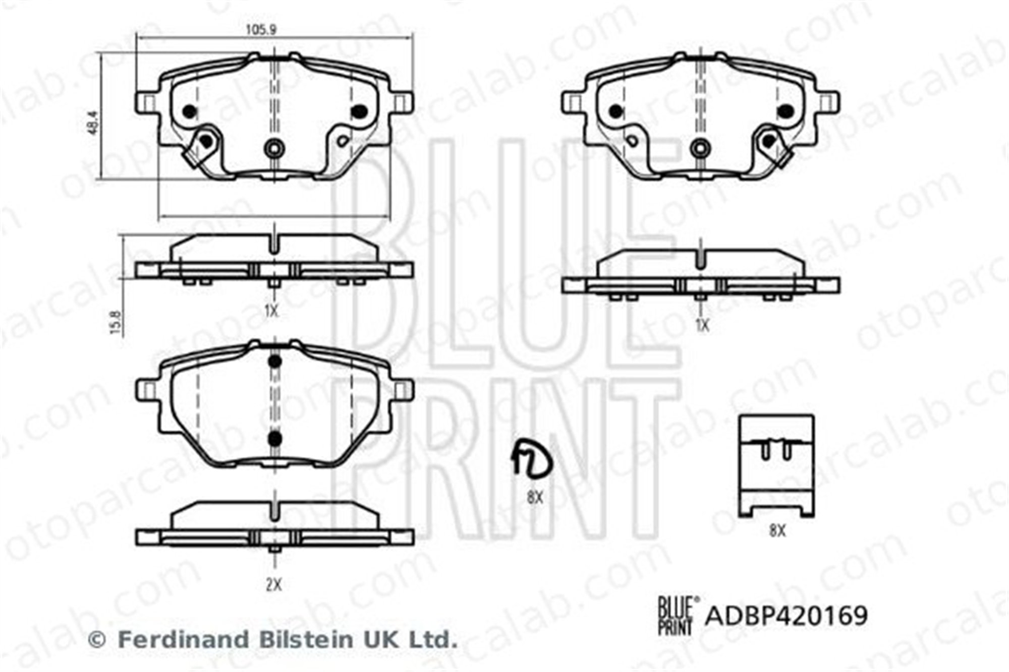 BLUE PRINT ADBP420169 Fren Disk Balata Ön MG MG ZS SUV 10332331