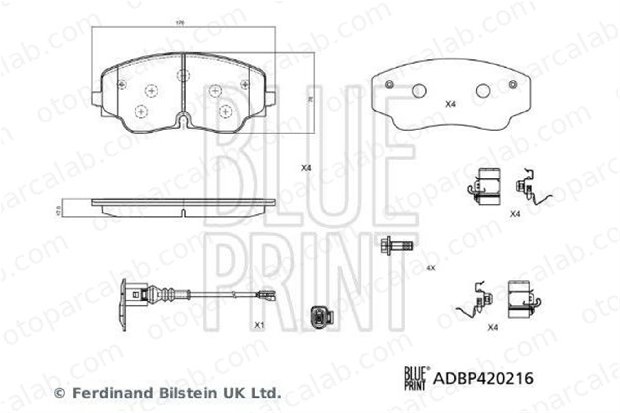 BLUE PRINT ADBP420216 Fren Disk Balata Ön VW TIGUAN GOLF VIII 5WA698151B 5WA698151M