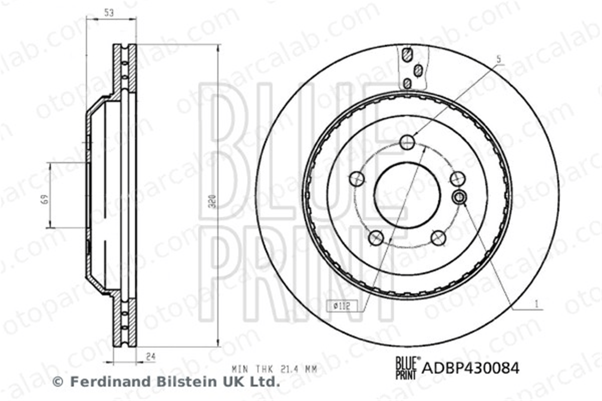 BLUE PRINT ADBP430084 Fren Disk Ayna Arka Sağ ve Sol MERCEDES-BENZ S-SERISI S-SERISI Coupe A2224231000 2224200472
