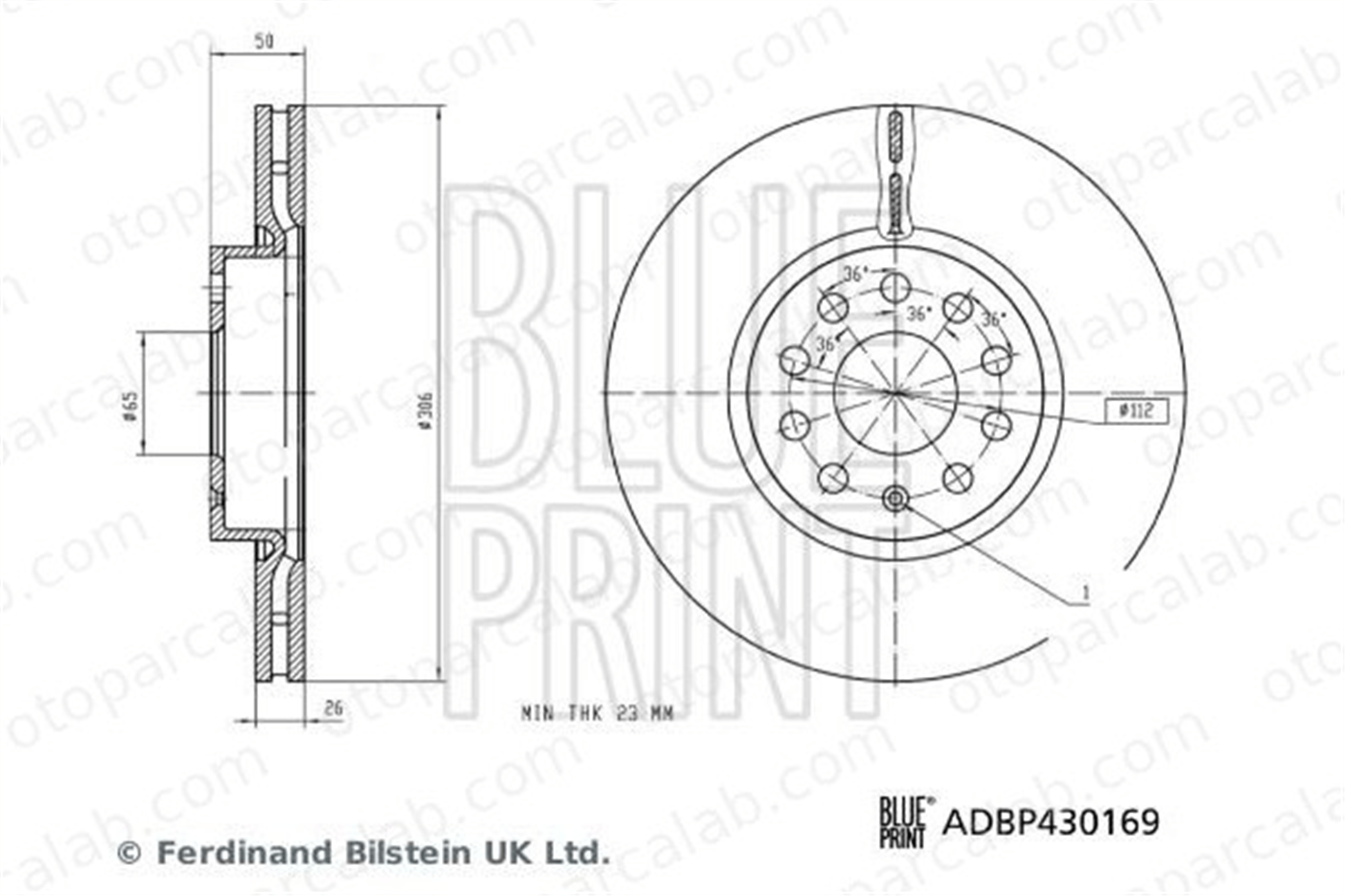 BLUE PRINT ADBP430169 Fren Disk Ayna Ön Sağ ve Sol VW GOLF VIII GOLF VIII Variant 5WA615301 5WA615301B
