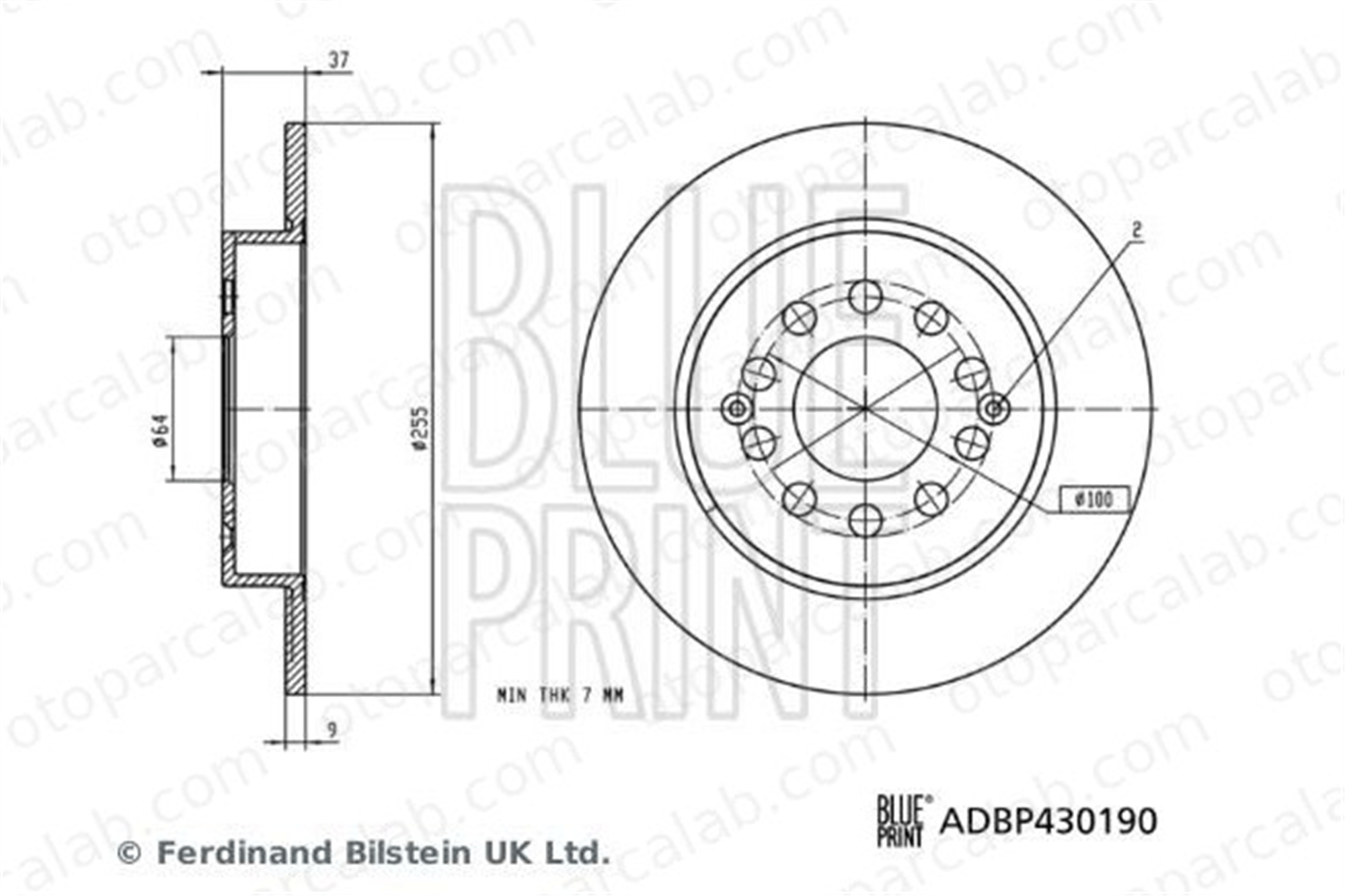 BLUE PRINT ADBP430190 Fren Disk Ayna Arka Sağ ve Sol MG MG ZS SUV 10266049
