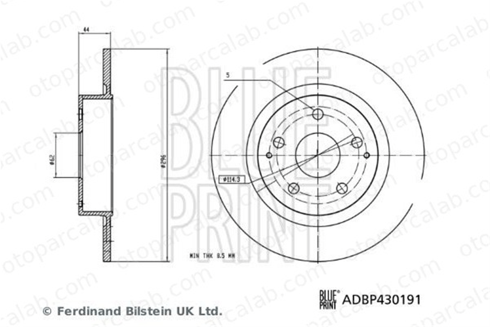 BLUE PRINT ADBP430191 Fren Disk Ayna Arka Sağ ve Sol TOYOTA YARIS CROSS 424310D210