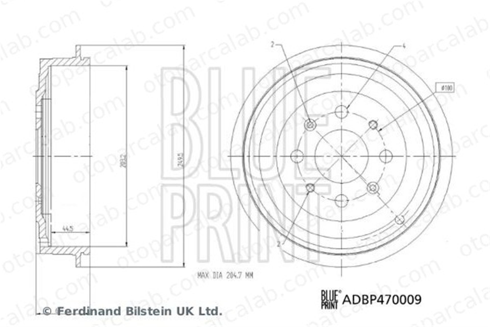 BLUE PRINT ADBP470009 Kampana Arka Sağ veya Sol OPEL CORSA D ADAM 568269 51827488