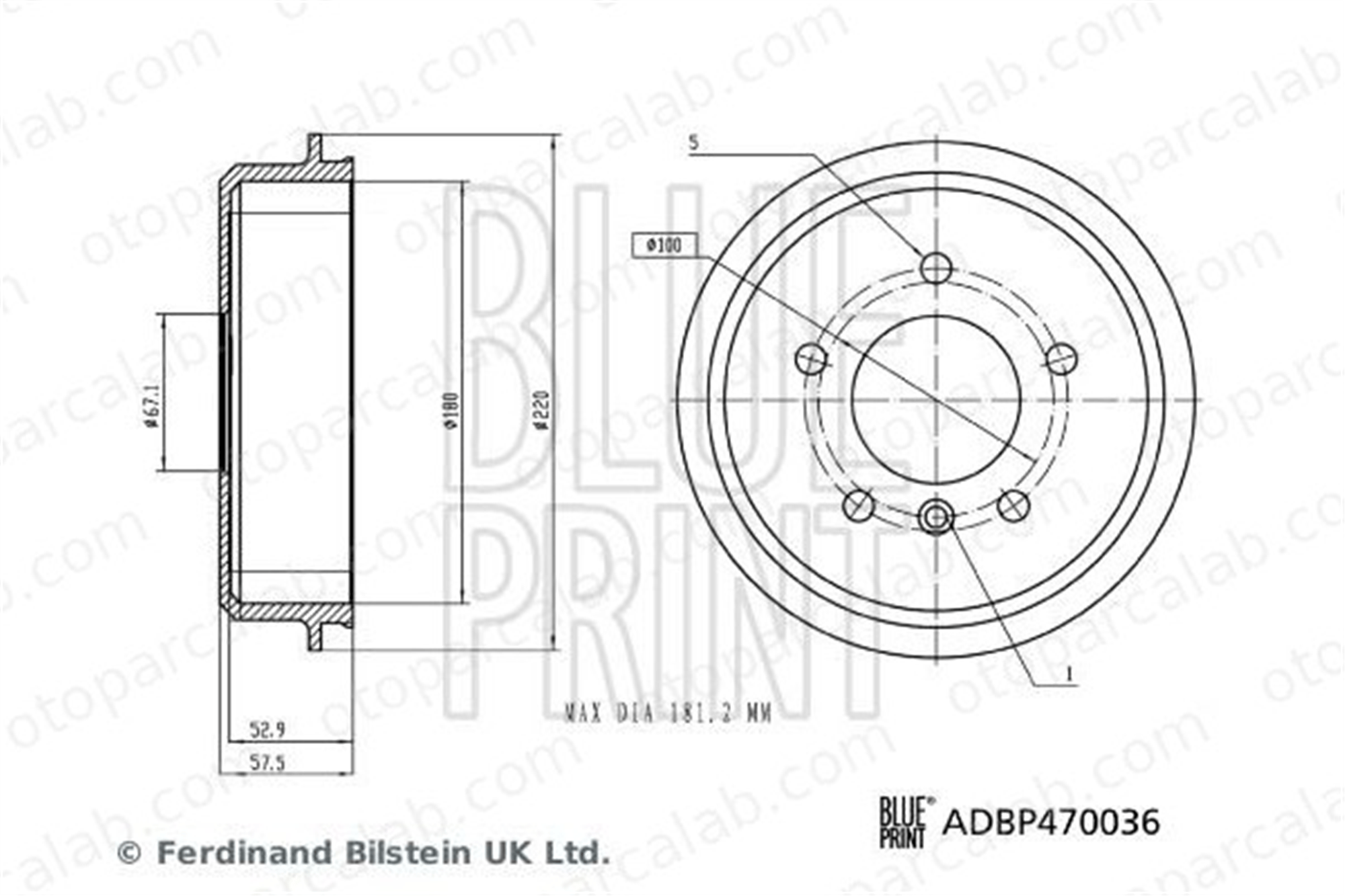 BLUE PRINT ADBP470036 Kampana Arka Sağ veya Sol MERCEDES-BENZ A-SERISI 1684230201 168423020105