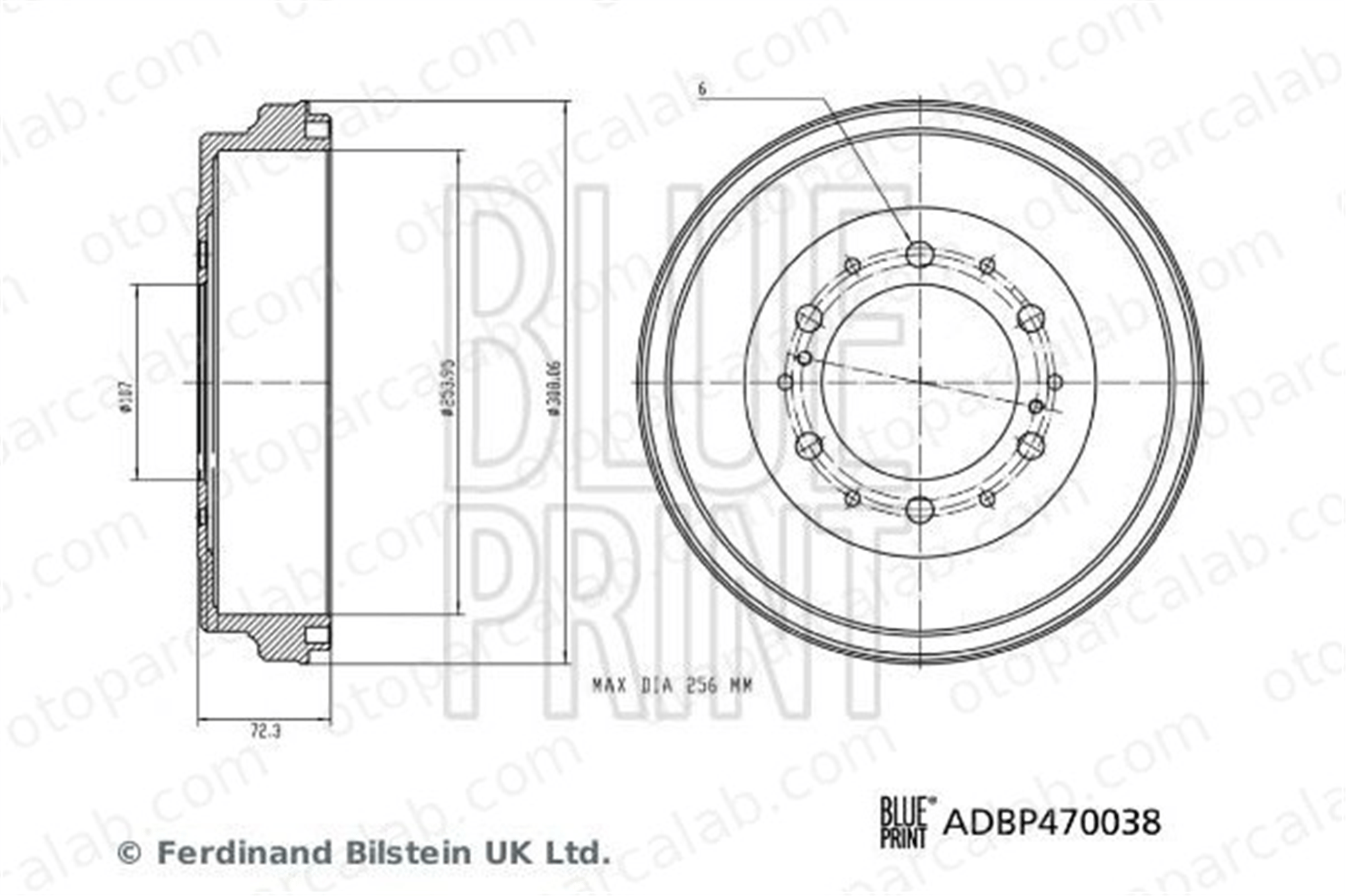 BLUE PRINT ADBP470038 Kampana Arka Sağ veya Sol TOYOTA HIACE / COMMUTER V Minibüs/Otobüs HIACE V Panelvan/Van 4243126200