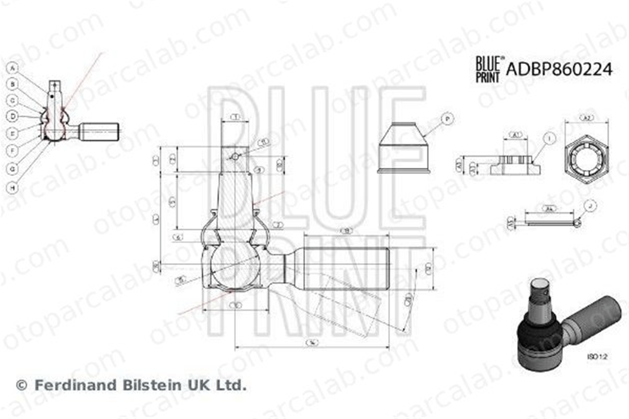 BLUE PRINT ADBP860224 Rotil Alt Sağ veya Sol NISSAN QASHQAI / QASHQAI +2 I X-TRAIL II 401609W200