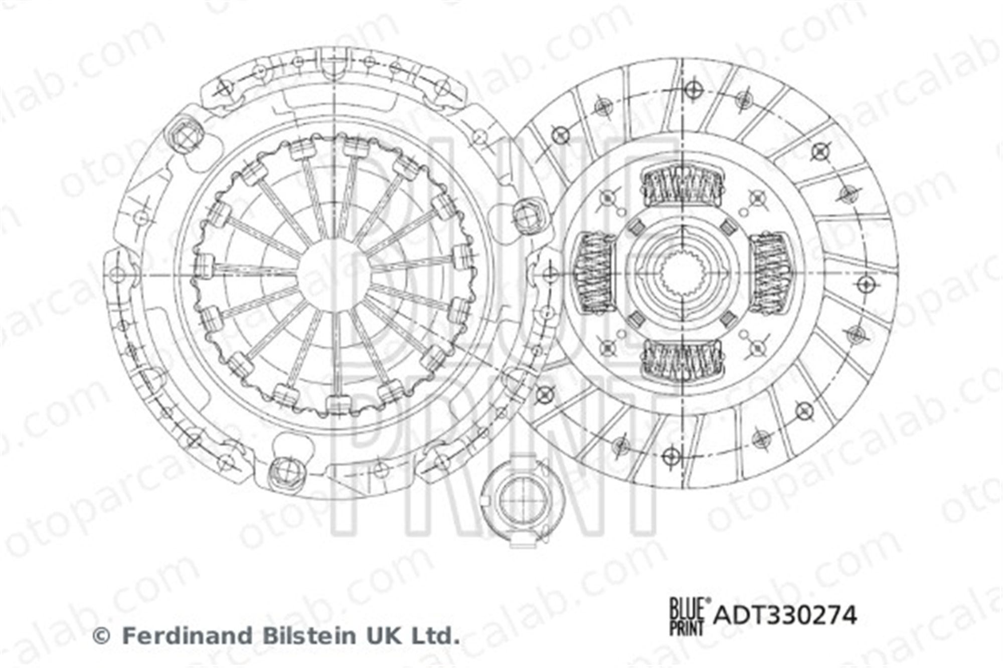 BLUE PRINT ADT330274 Debriyaj Seti TOYOTA COROLLA Sedan AURIS 3123005010 3123005011