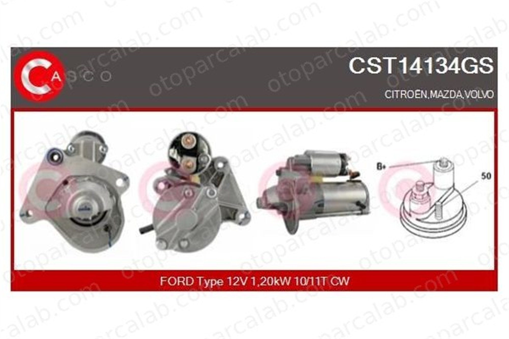 BOEM EV4S11000AA Marş Dinamosu MAZDA 3 CITROËN JUMPY Panelvan/Van EV4S11000AA 30644972