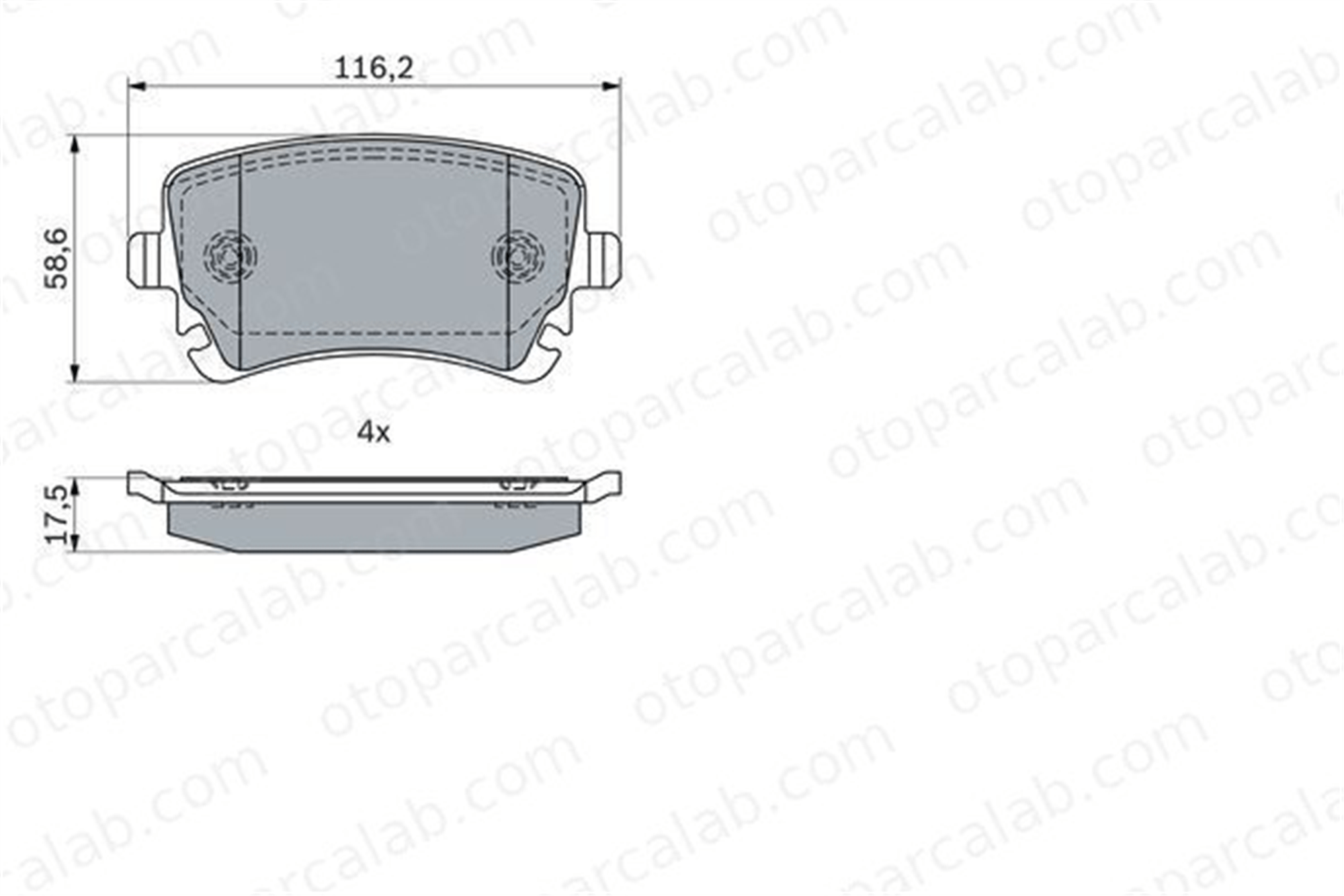 BOSCH 0 986 424 056 Fren Disk Balata Arka BENTLEY CONTINENTAL Coupe CONTINENTAL Cabrio 3W0698451 3W0698451J
