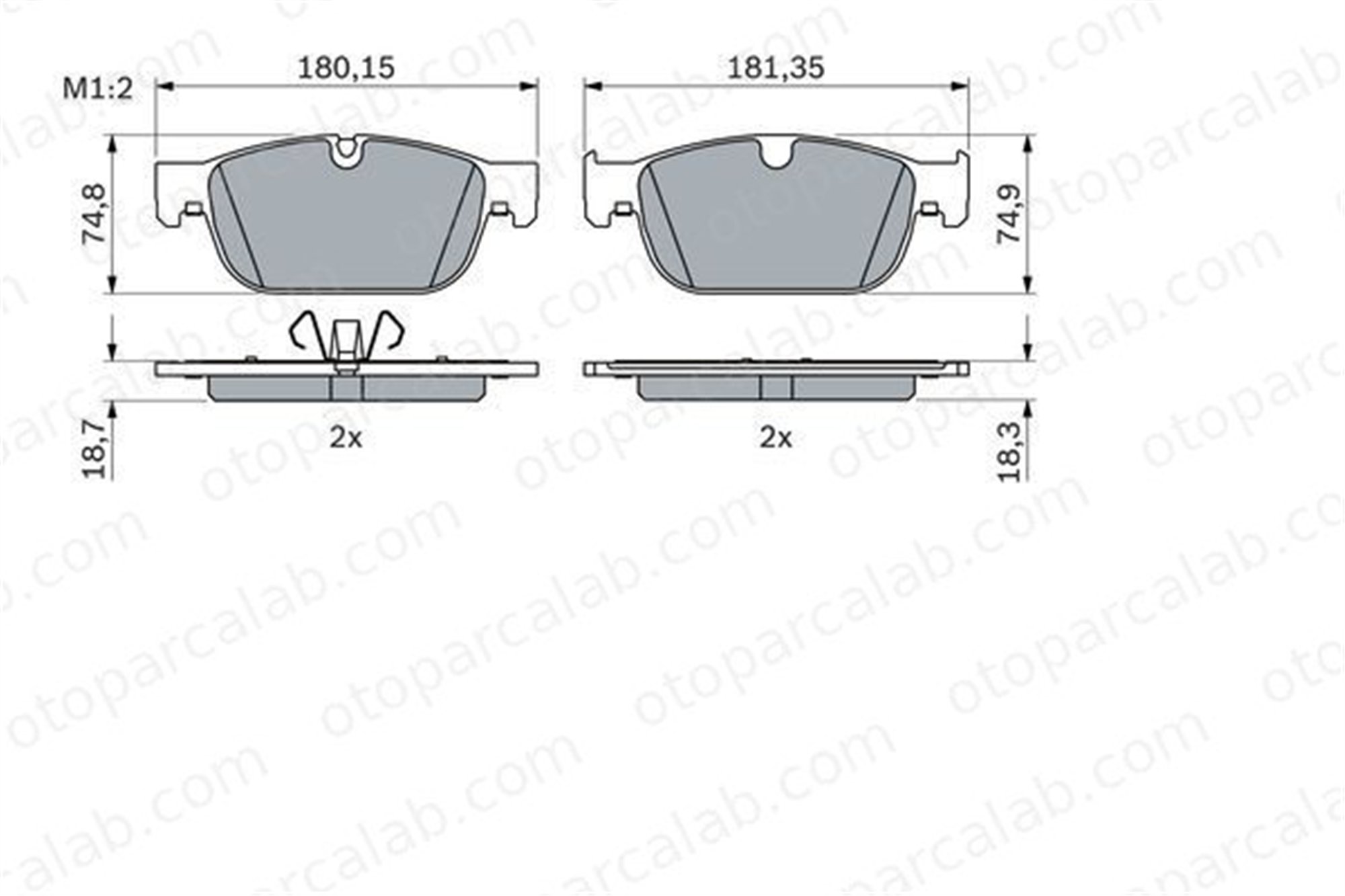 BOSCH 0 986 424 599 Fren Disk Balata Ön VOLVO XC60 II V90 II Station wagon 31445975 31445976