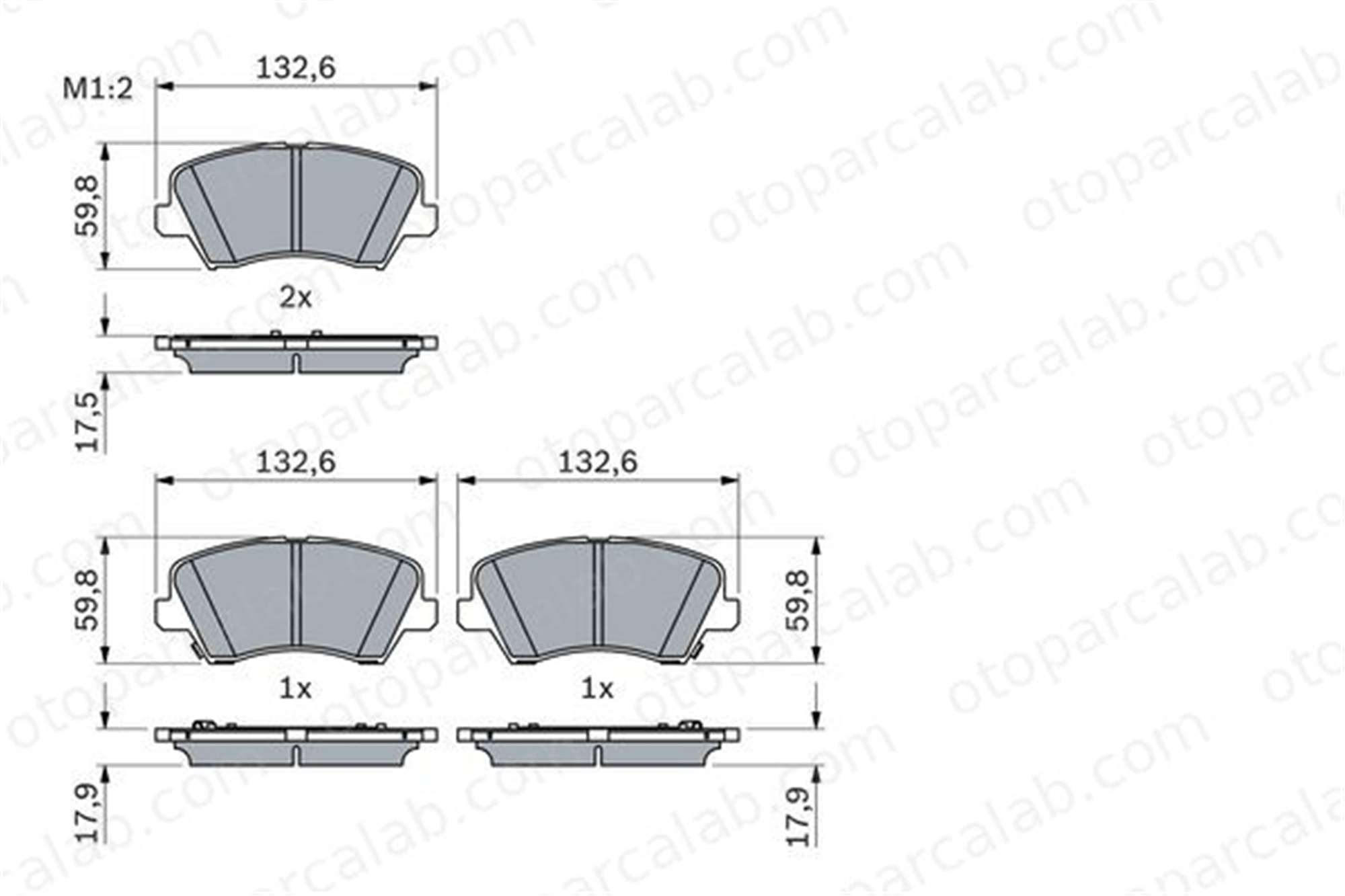BOSCH 0 986 424 863 Fren Disk Balata Ön HYUNDAI i30 Station wagon i30 58101G4A05